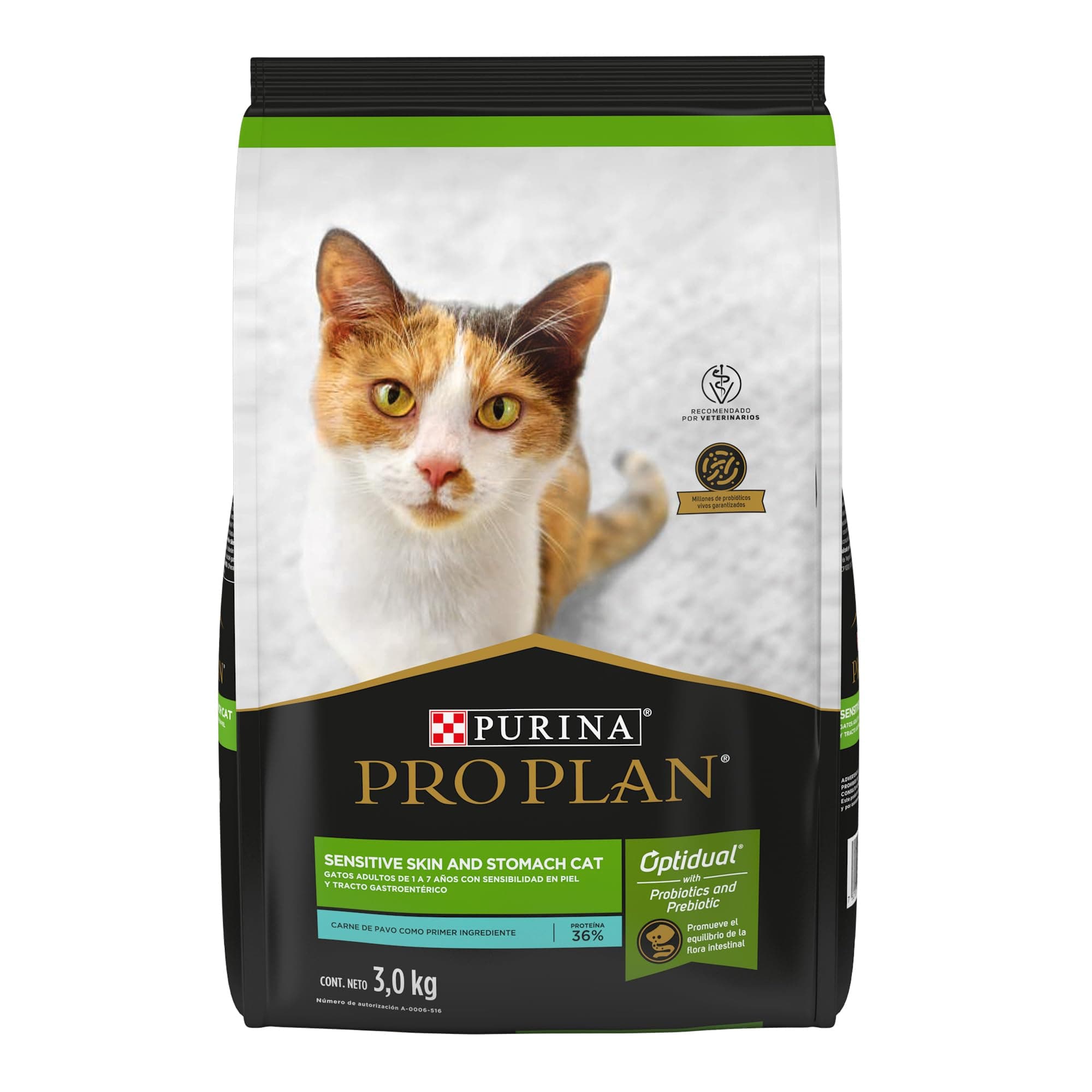 Purina Pro Plan Sensitive Skin & Stomach Pavo Croqueta Gato Adulto 3Kg
