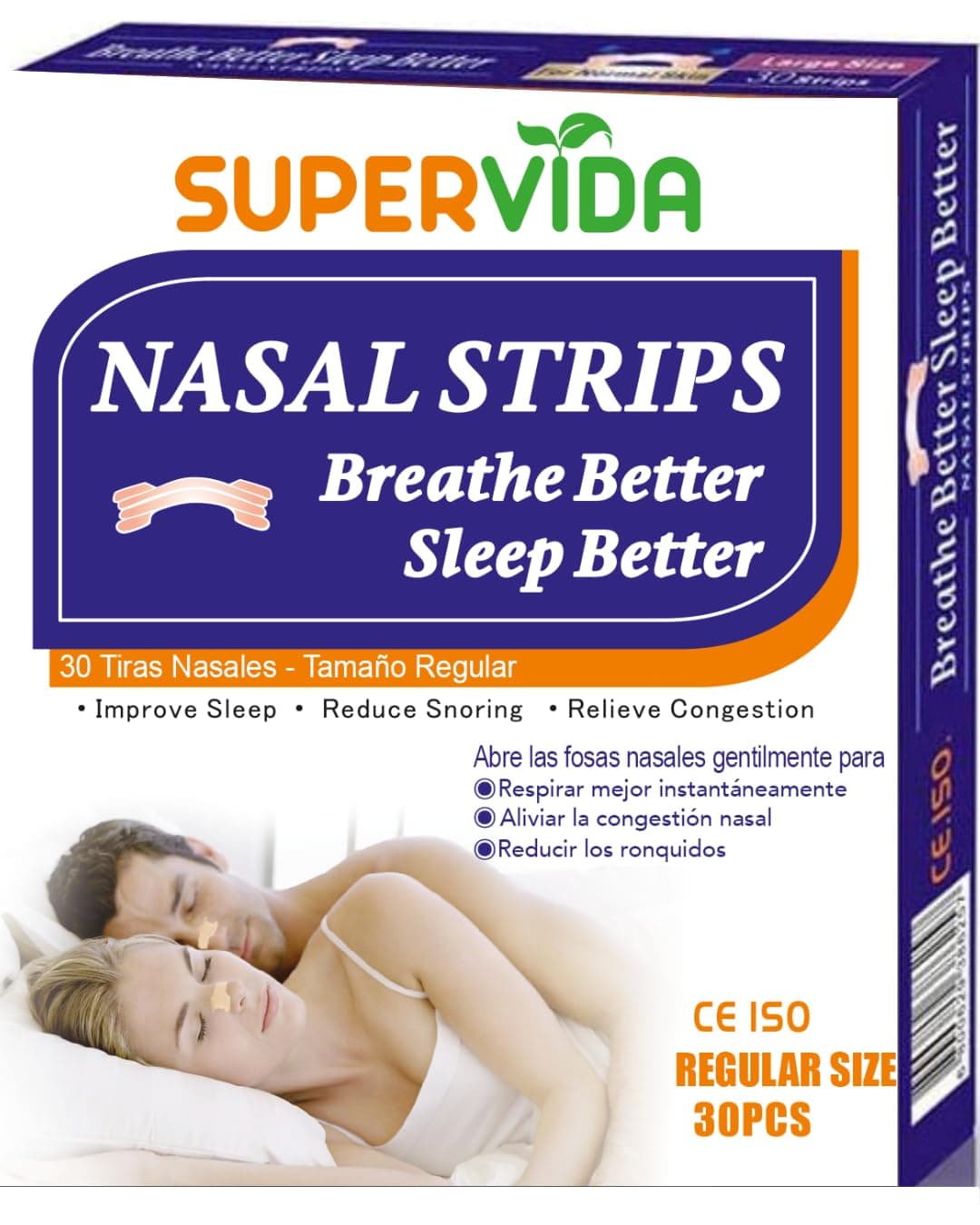 30 Tiras Nasales. Tiras nasales de calidad profesional. Ayuda