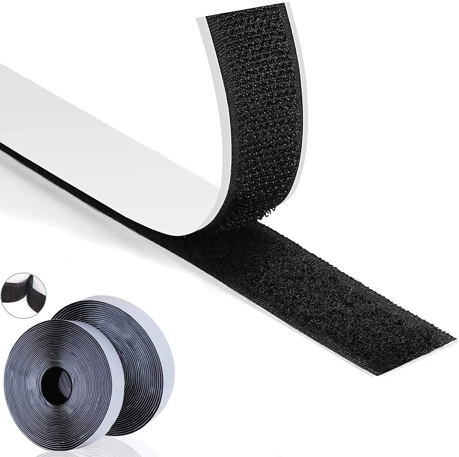 Cinta Adhesiva Velcrada, TBONEEY 8M 20 mm Adhesivo Fuerte Cinta Rollo, Ancho Auto Adhesivo Cara