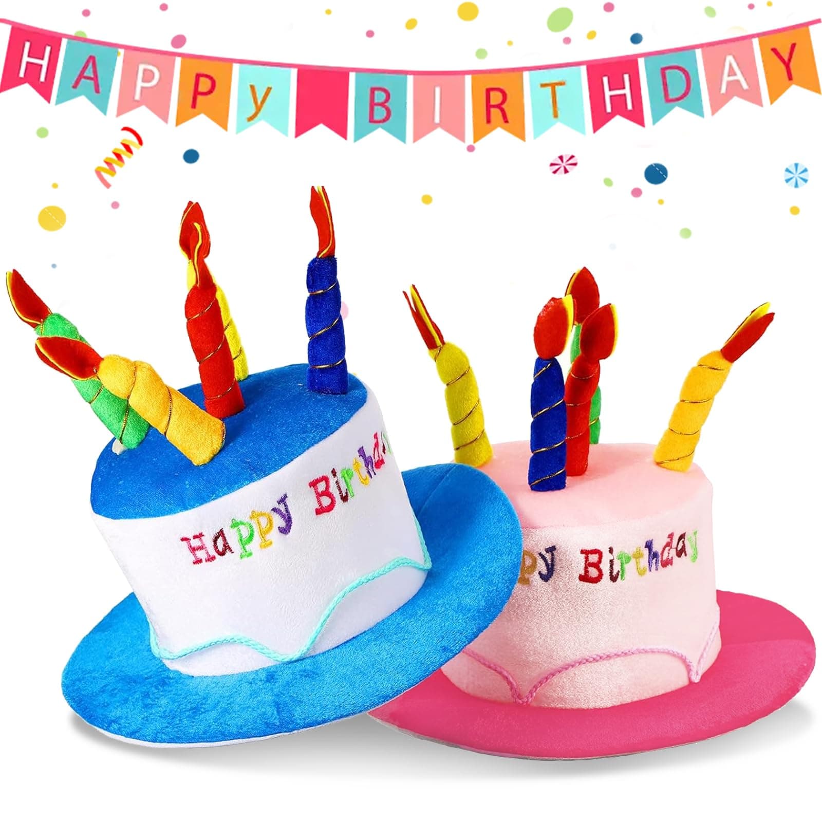 Gorro de peluche para tarta de feliz cumpleaños