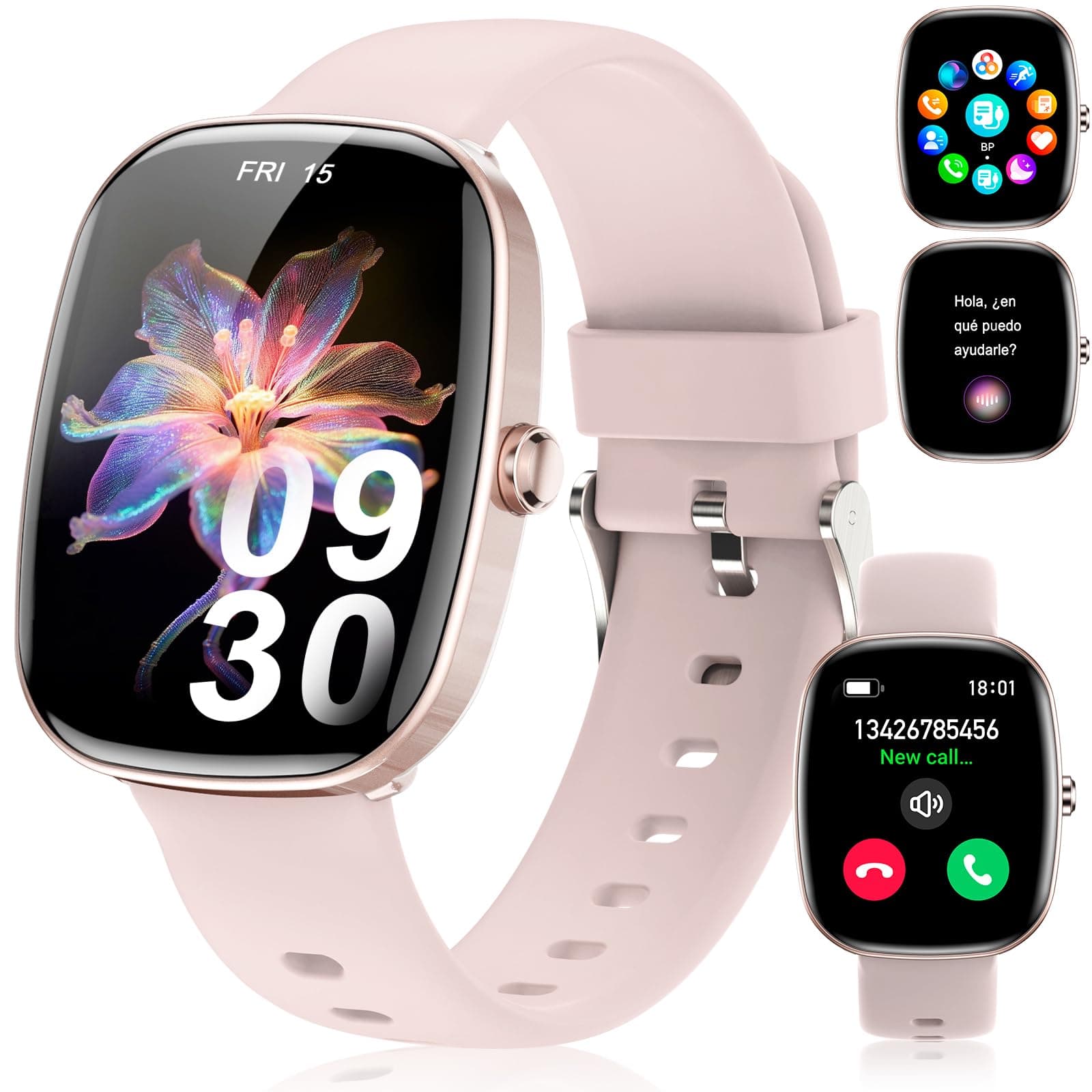 Lostrain Smartwatch Reloj Inteligente Mujer, Pulsera Inteligente 1.83" HD Pantalla IP68 Impermeable