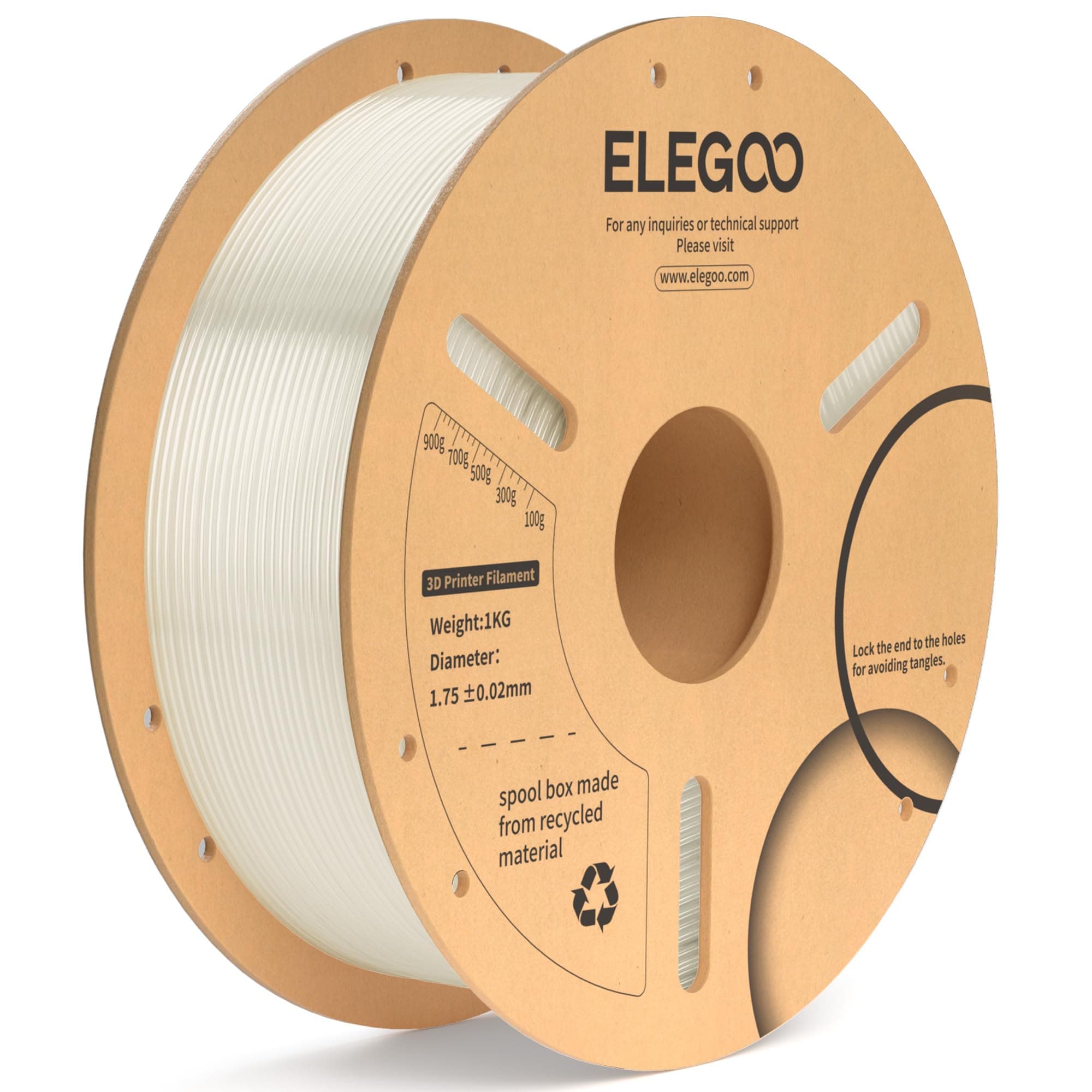 ELEGOO Filamento PLA+ 1.75 1KG Traslúcido