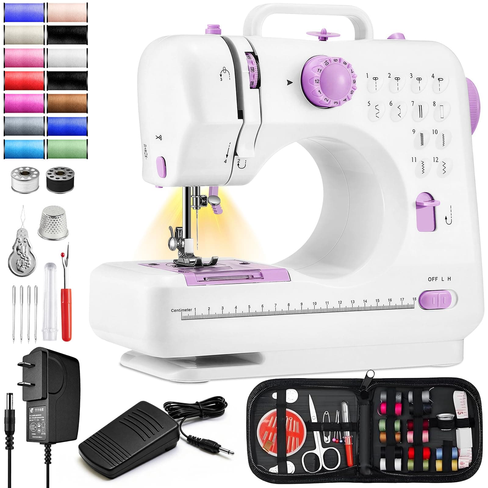 Salandens Maquina de Coser Electrica 12 Tipos de Puntadas