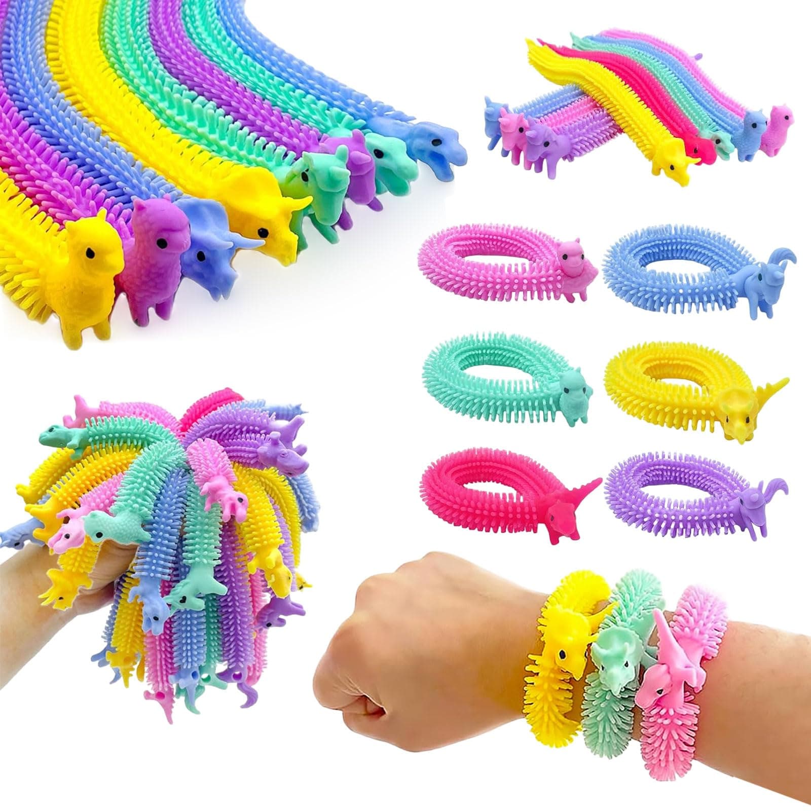 24 Piezas Juguetes de Cuerda Elástica, Juguetes Sensoriales Elásticos