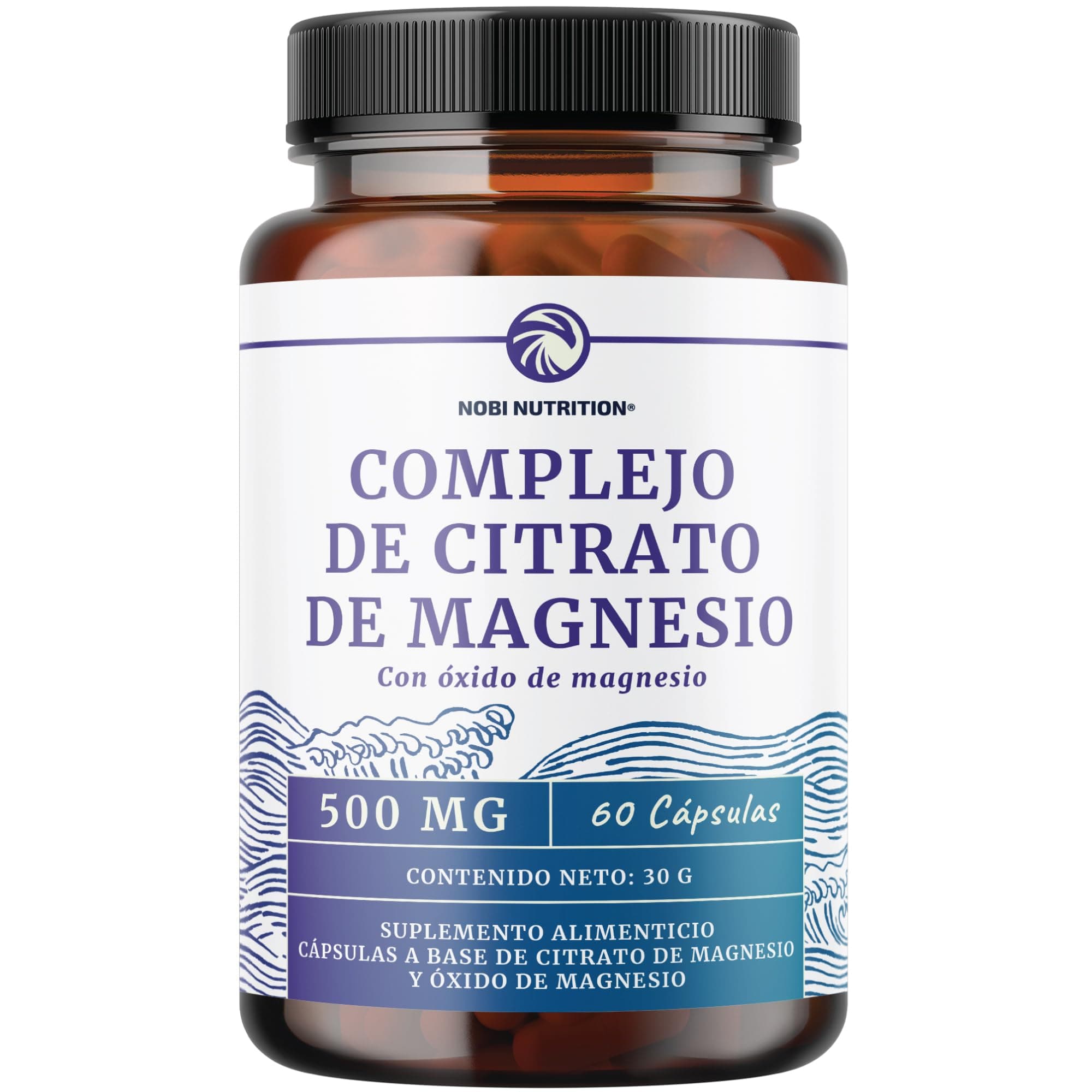 Nobi Nutrition Citrato de Magnesio 500 mg, 60 Cápsulas