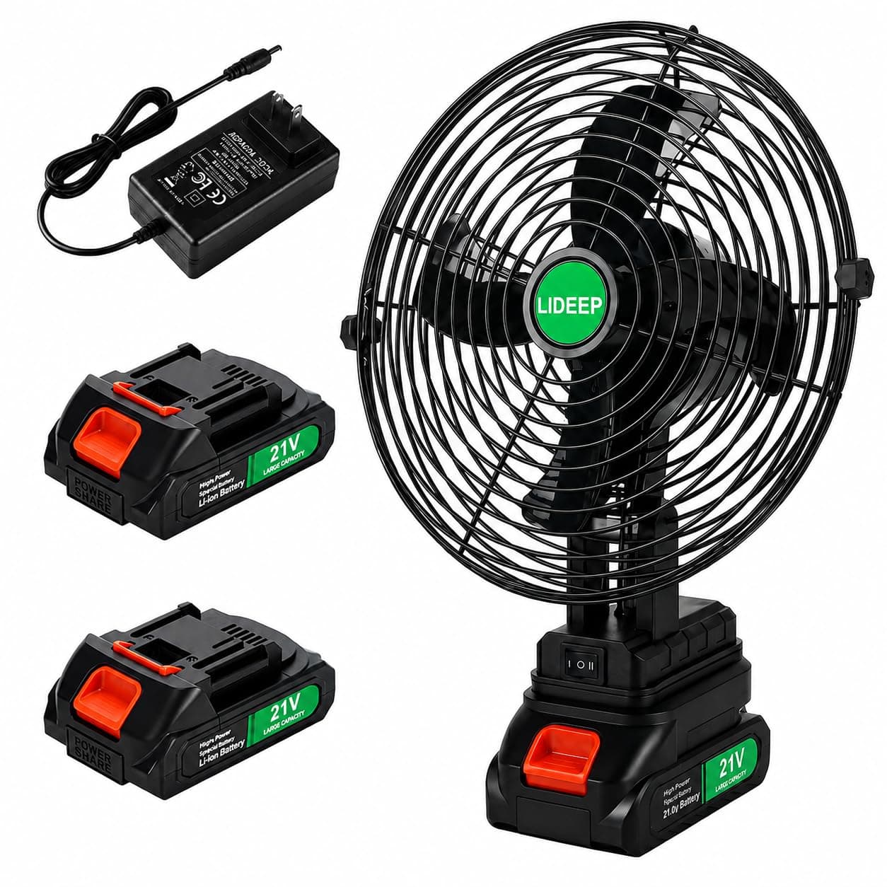 Ventilador industrial portátil recargable de 8pulgadas