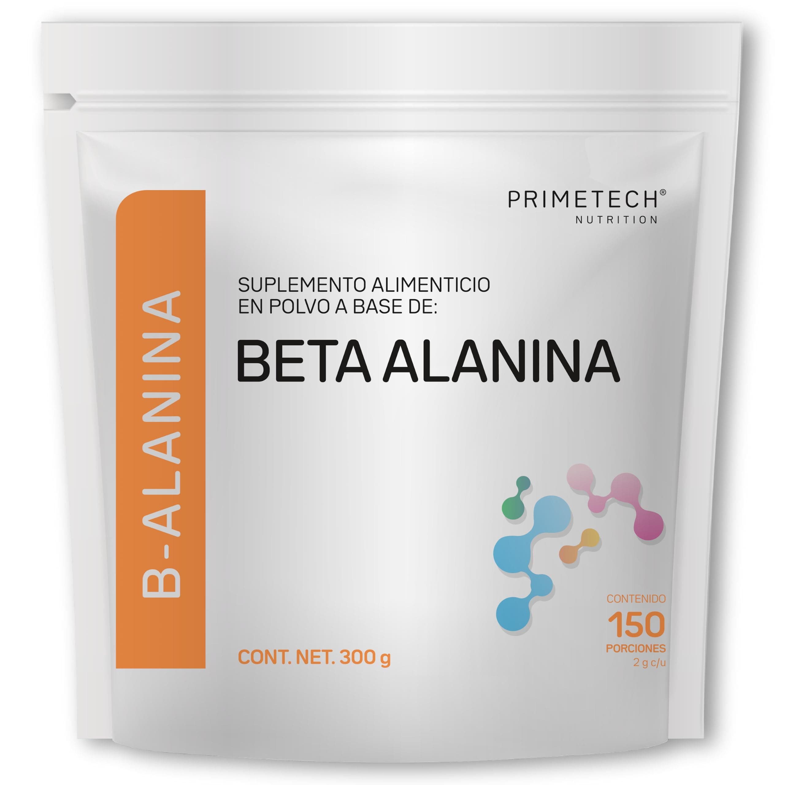 Primetech Nutrition Beta Alanina Pura Natural 300 gr En Polvo Sin Sabor