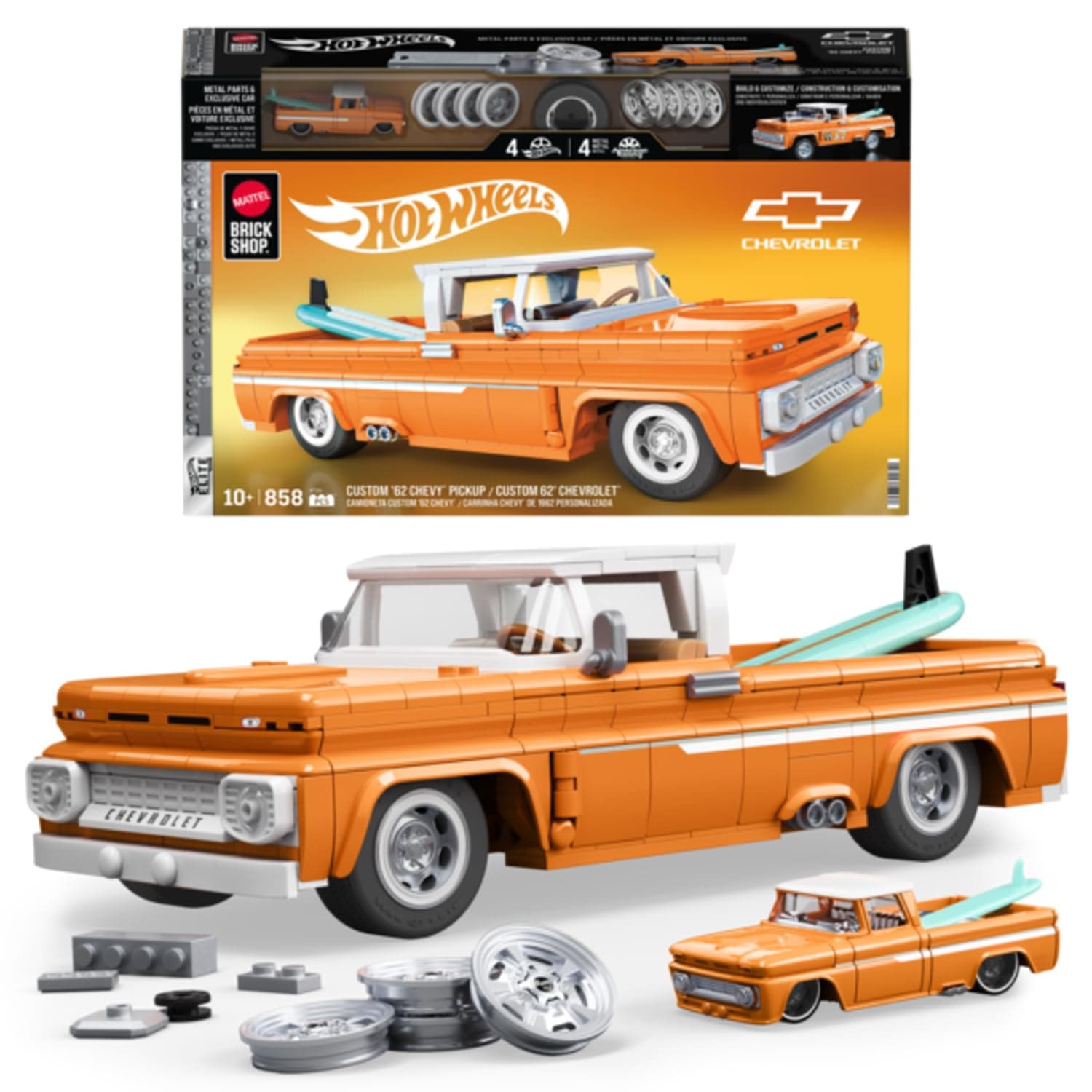 Hot Wheels Brick Shop Juguete de Construcción Custom Chevy '62 Pickup 1:16