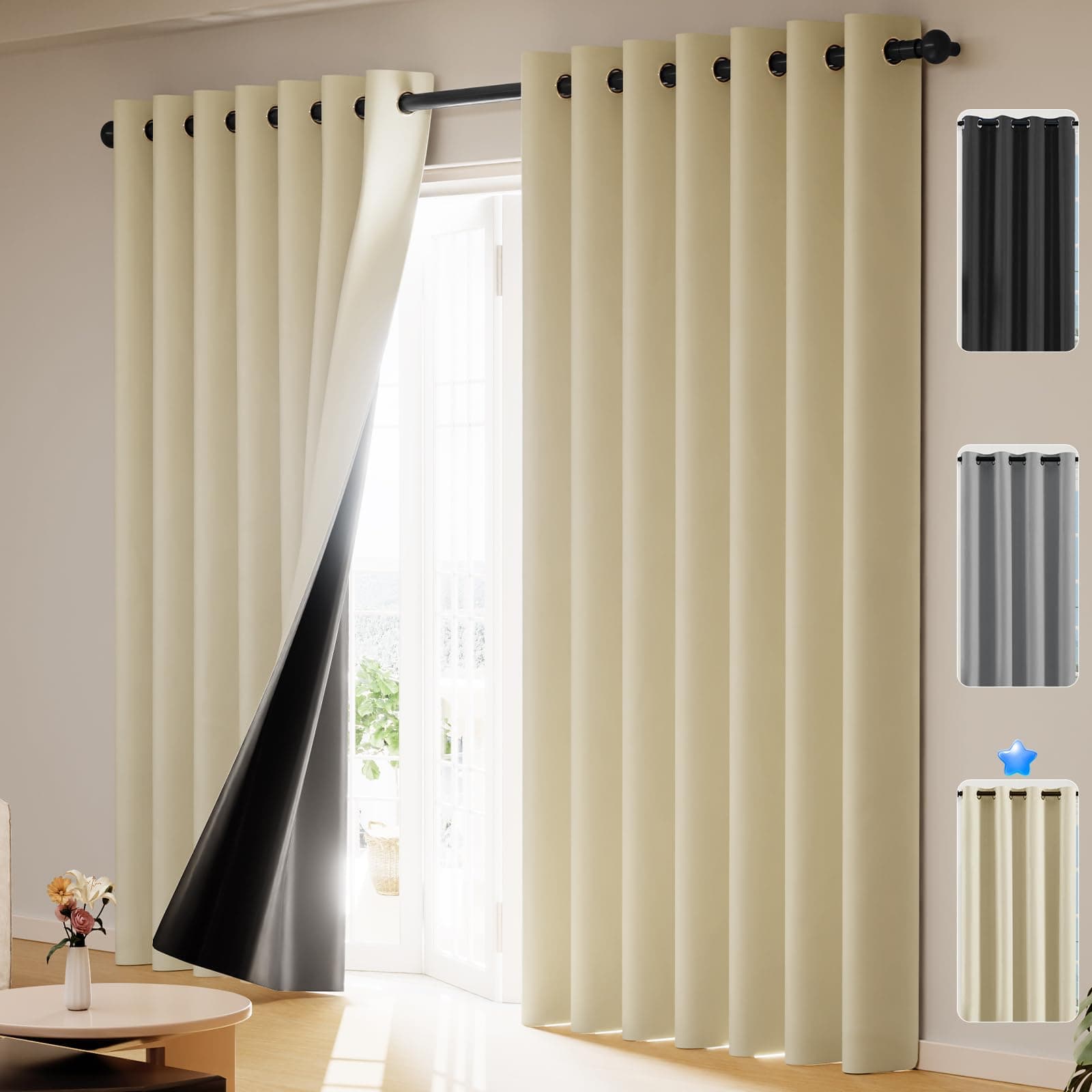 YYUgolo Cortinas Blackout 100% 2 Paneles