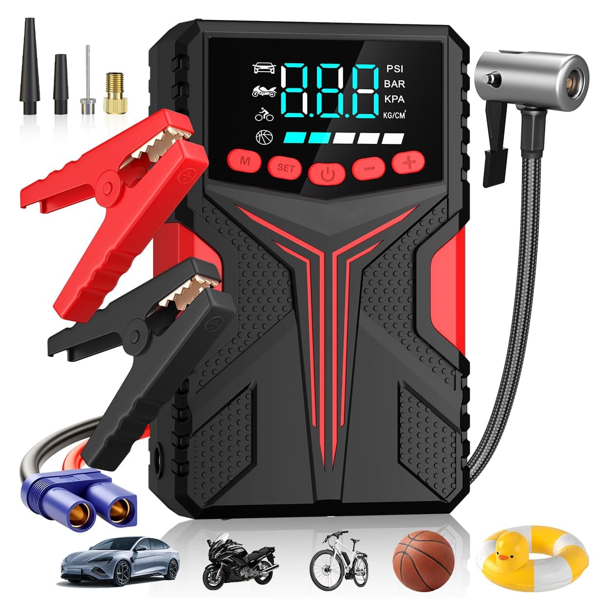 KOZFULE Arrancador de Bateria de Auto 12V Cargador de Batería para Coche