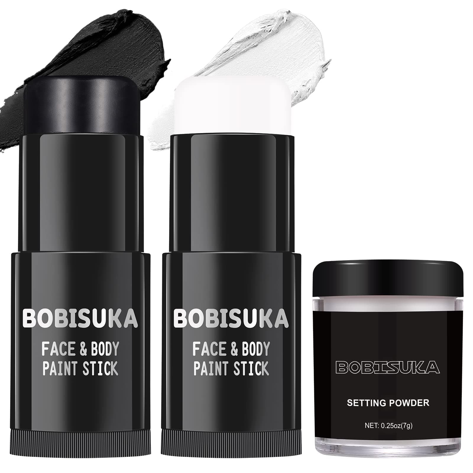 BOBISUKA Negro Palillo de Pintura Facial Blanca