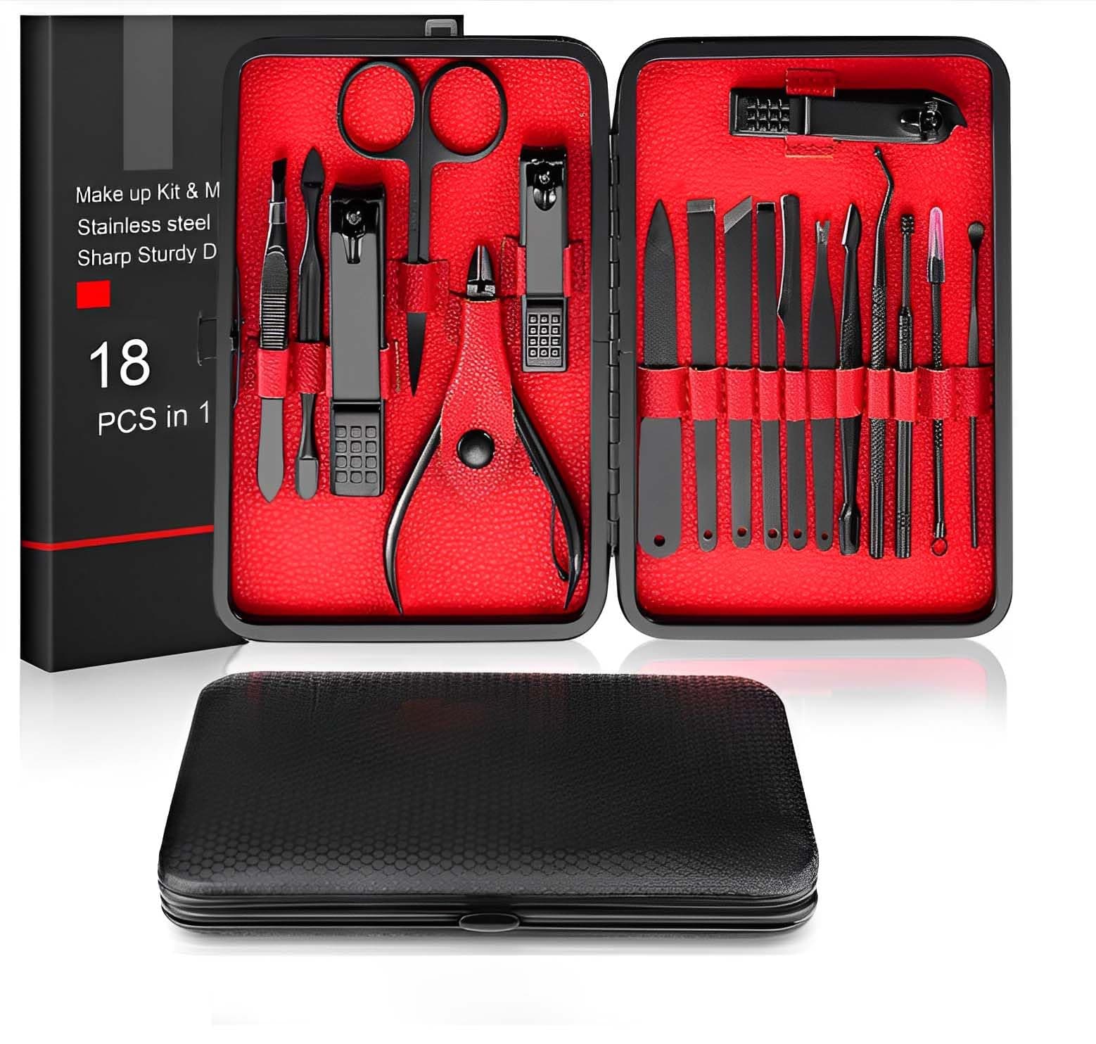 Manicura Set-Salandens 18 en 1 Manicura y Pedicura Profesional de Pedicura Profesional de Acero
