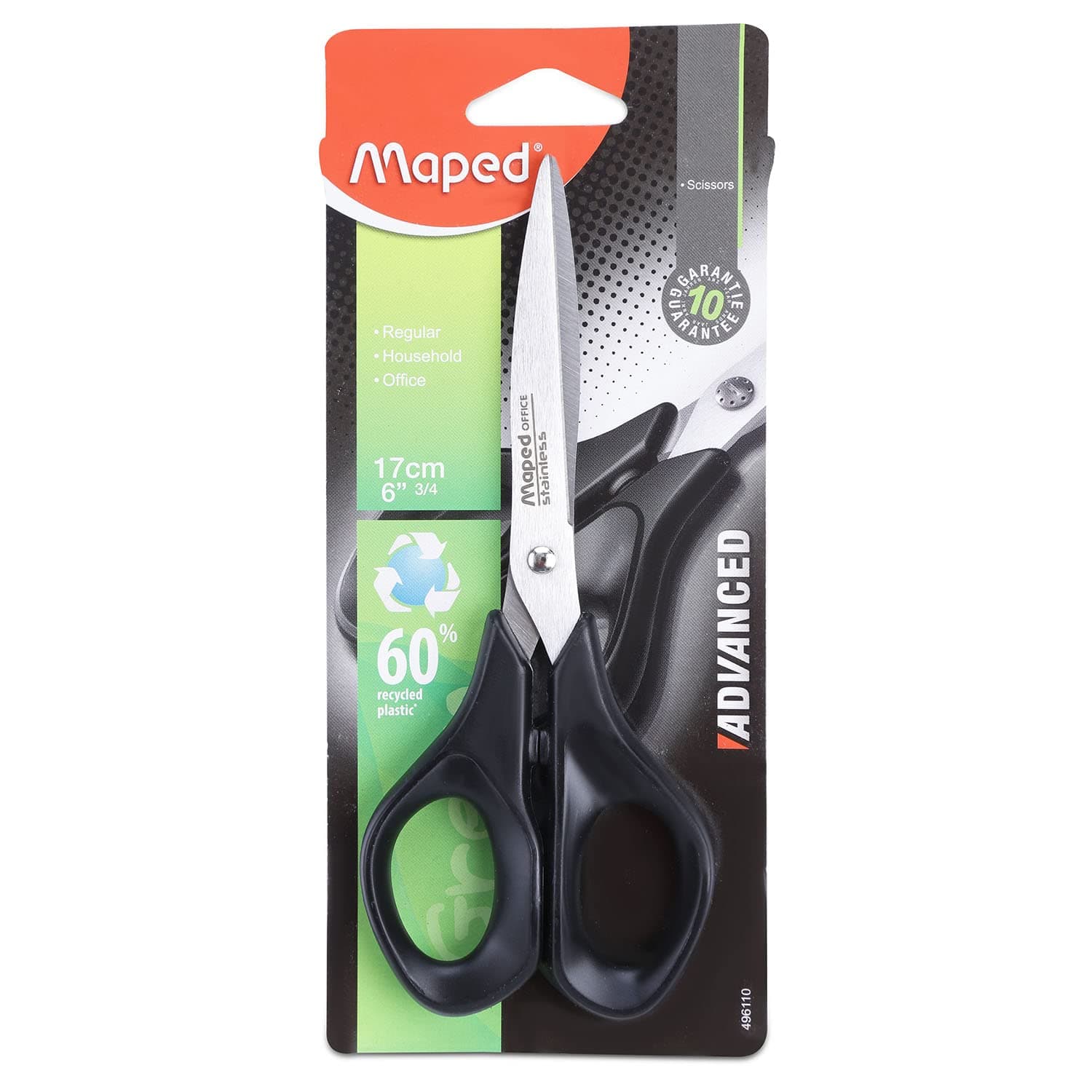 MAPED Tijeras Advanced Green, 17 cm