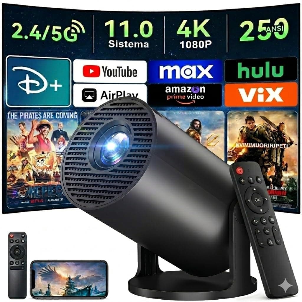 【Android 14.0】KACOTA Mini Proyector 4K Portátil 2026, 250ANSI/10000 Lúmenes