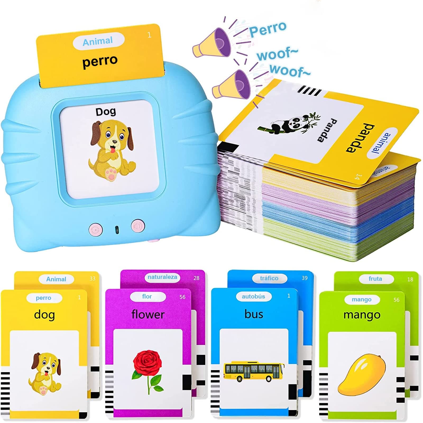 Juguetes de Aprendizaje con 255 Tarjetas Flash Parlantes, 510 Palabras Juego de Alfabetización
