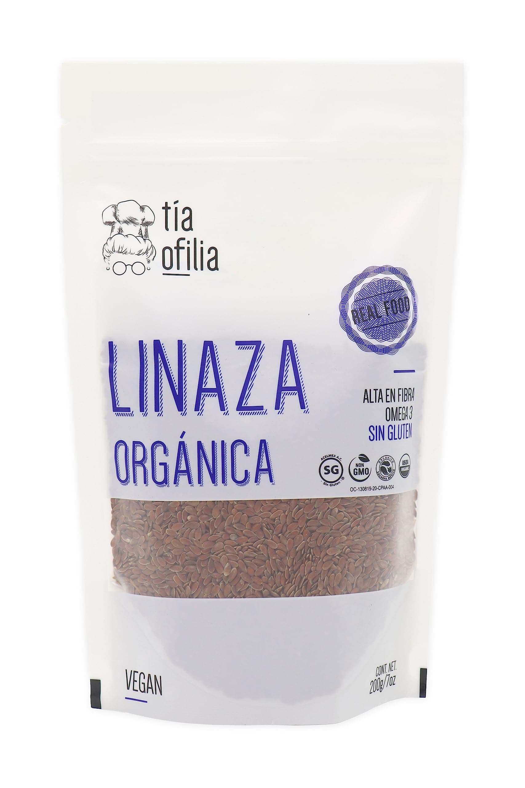 Tía Ofilia | Linaza Orgánica | Alta en fibra y omega-3 | Semillas crudas y enteras | Superalimento