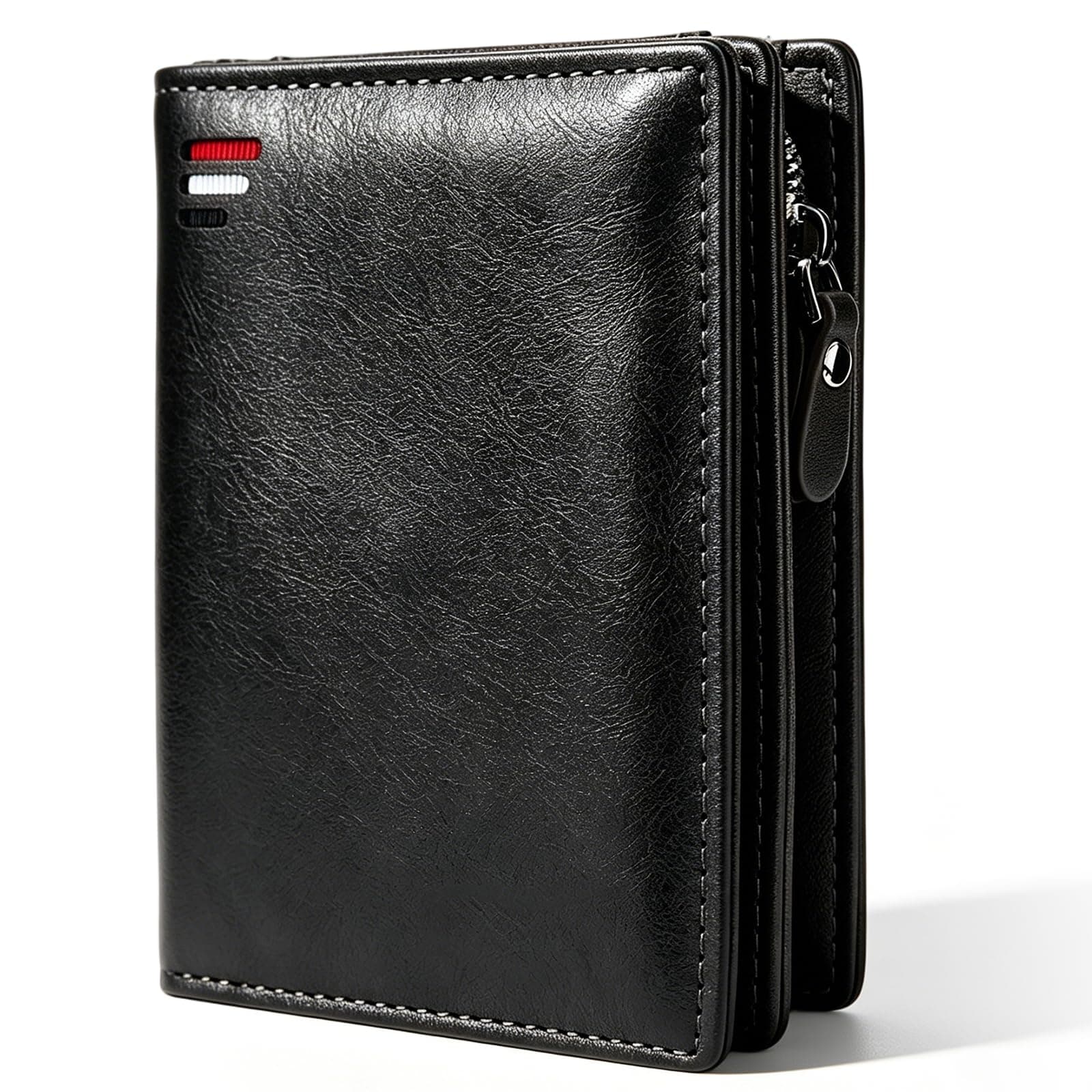 Cartera para Hombre, con RIFD Protección, 11 Ranuras para Tarjetas, con Cremallera, Regalo para