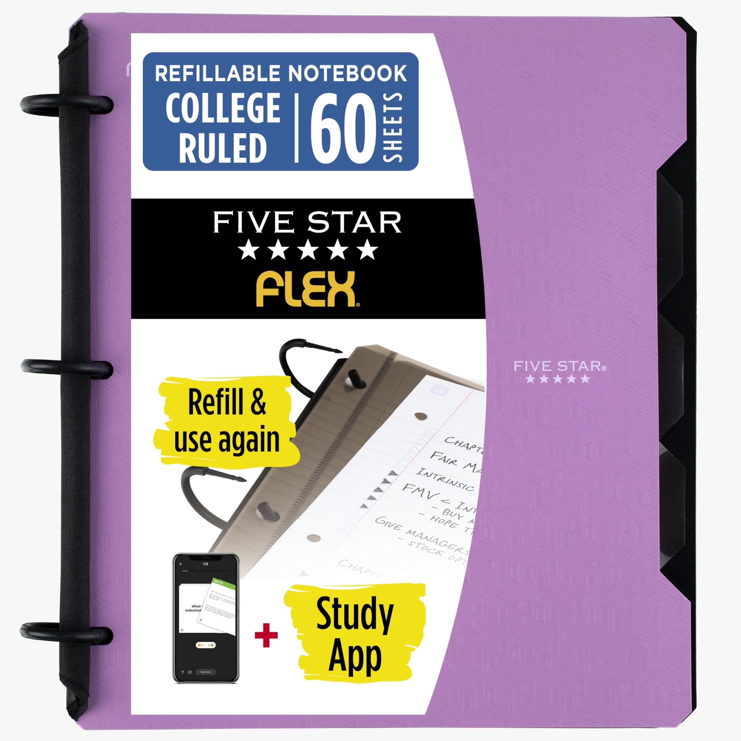 Five Star Cuaderno Híbrido Flex NoteBinder 11.5" x 9.5" Morado
