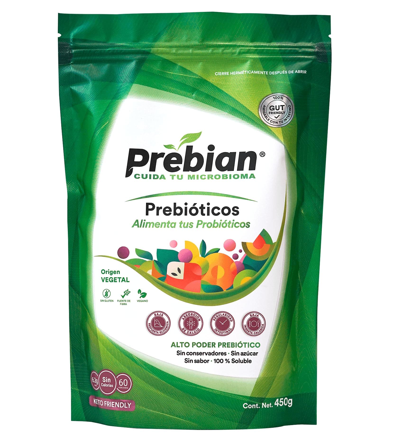 Prebian, Prebióticos, Alimenta tus Probióticos, Fortalece la Microbiota intestinal, Favorece la