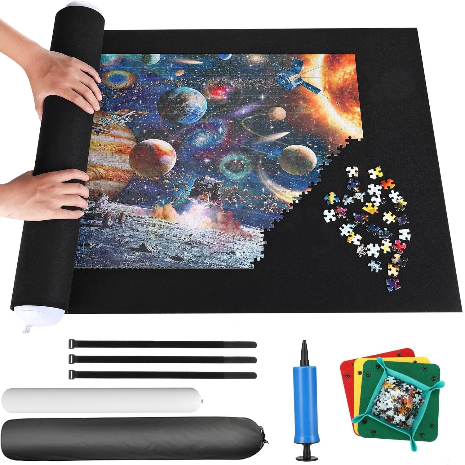 TOCOZOC Tapete de Rompecabezas Enrollable Juego de Alfombrilla Portátil