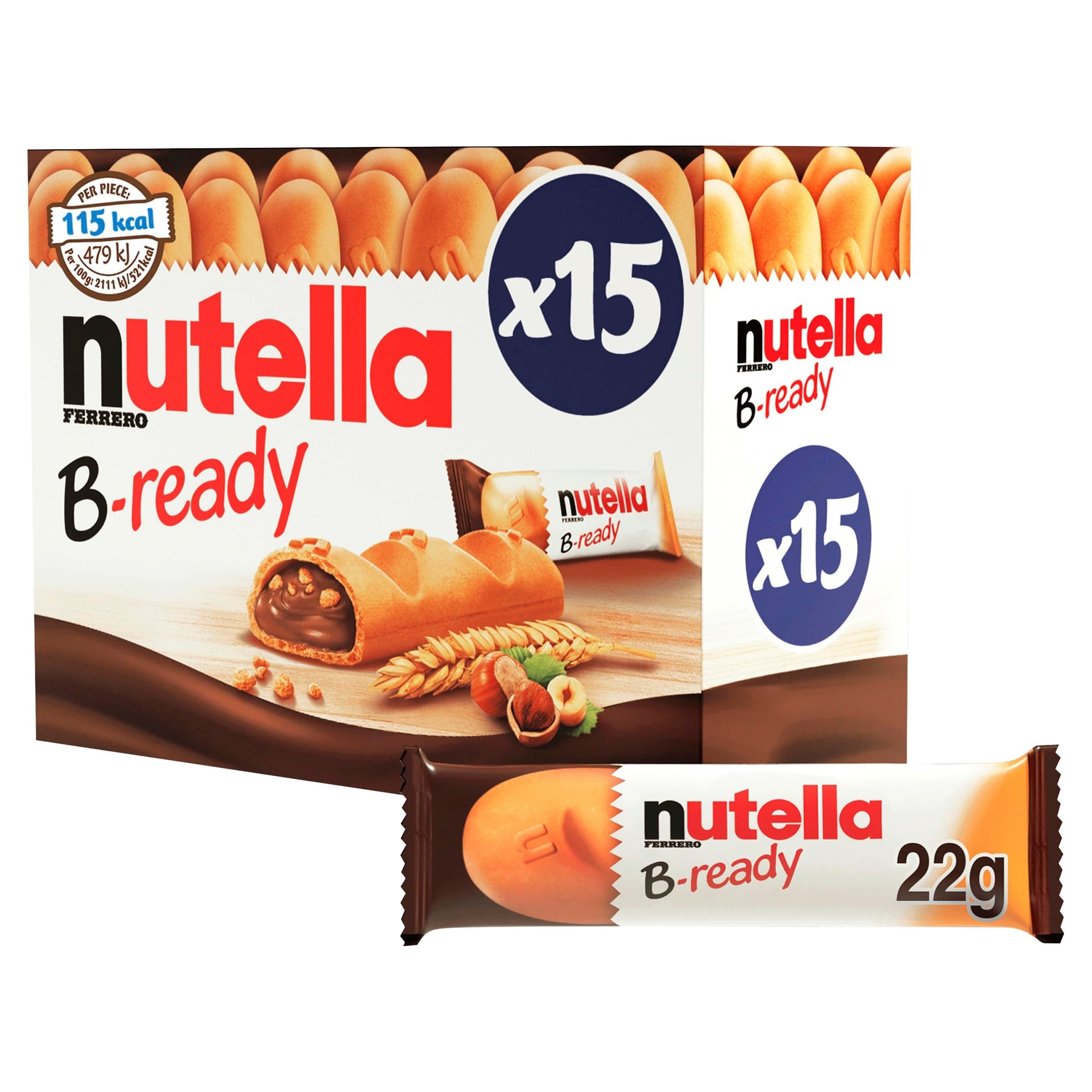 Nutella B-ready. Galleta Crujiente Rellena de Crema de Avellanas