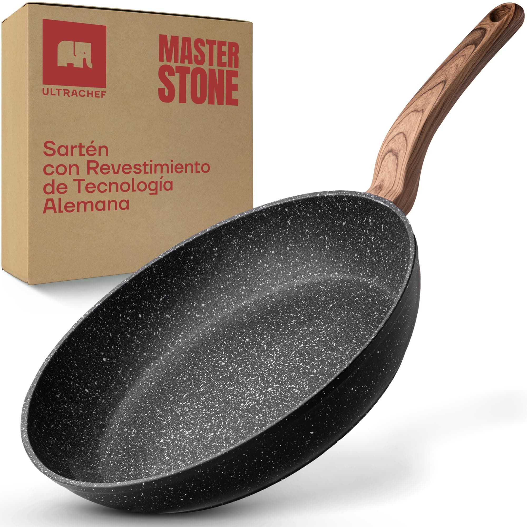 ULTRACHEF Sartén con Revestimiento Antiadherente de Piedra de Alemania 100% libre de PFOA. 24cm