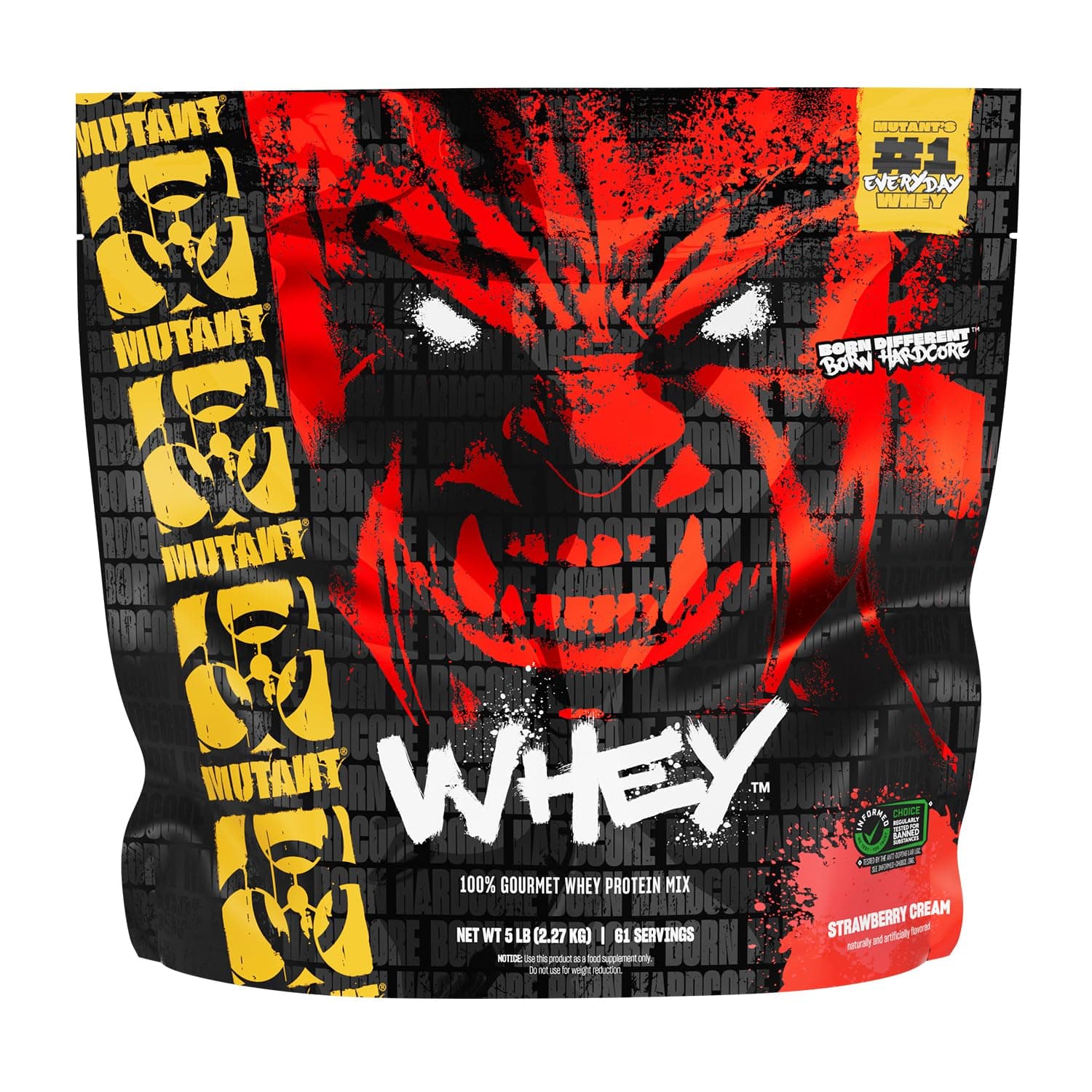 Mutant Whey Sabor Fresa con Medidor Dosificador Incluido, 2.27 kg (5 lb)