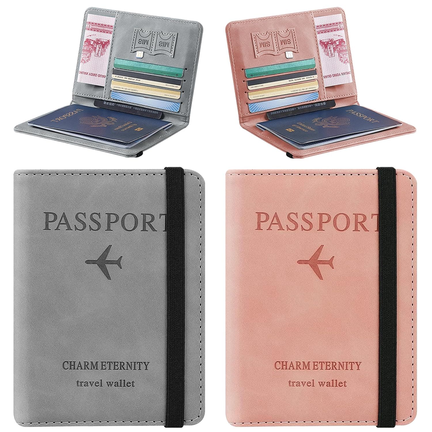 DQST 2 PACK Cartera para Pasaporte RFID