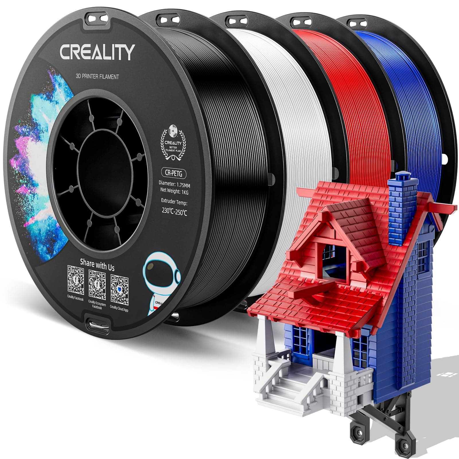 CREALITY - Paquete de filamentos para impresora 3D de 1