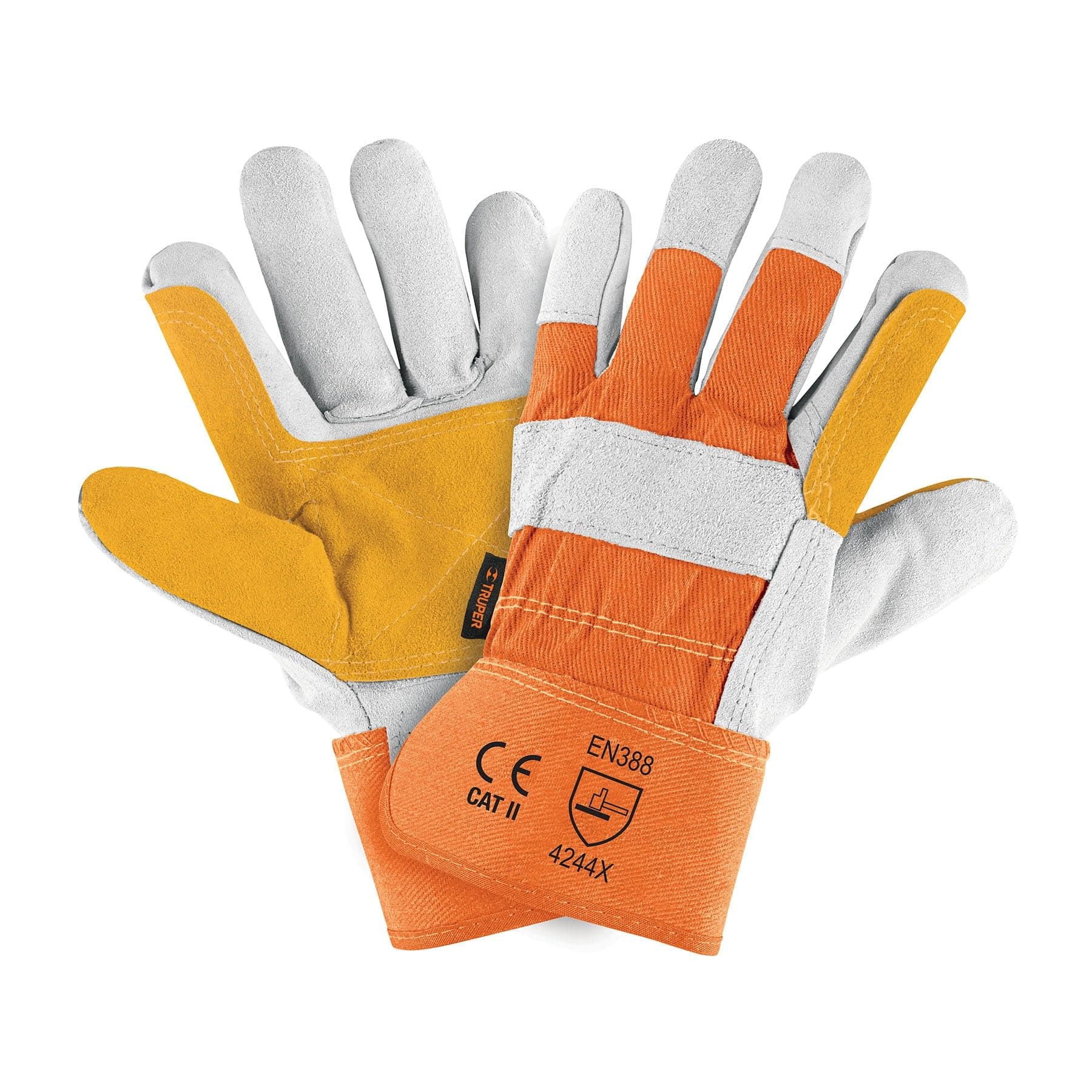 Truper GU-215, Guantes de carnaza y loneta