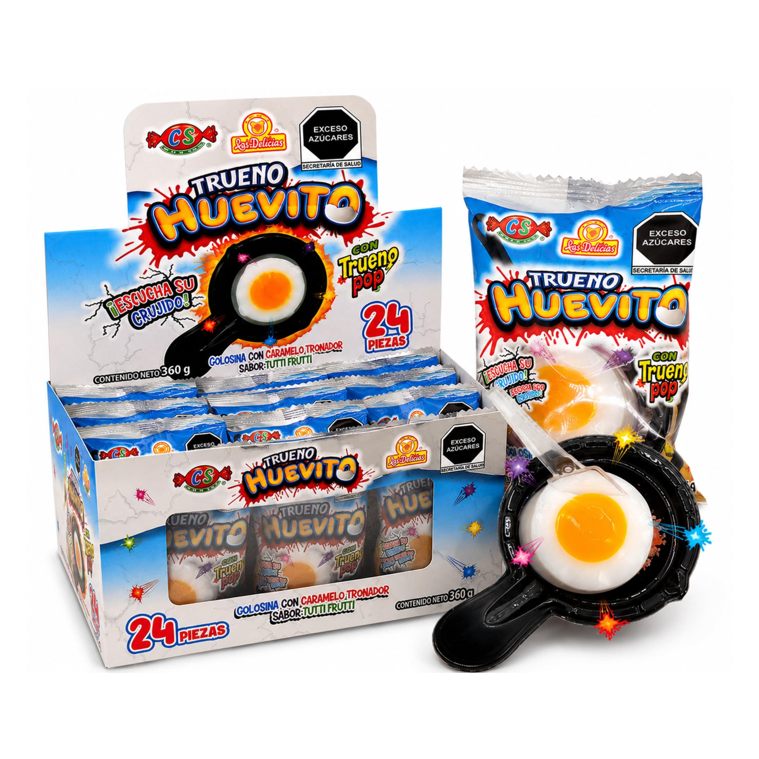 TRUENO HUEVITO Caramelo Tronador 24 Piezas LAS DELICIAS