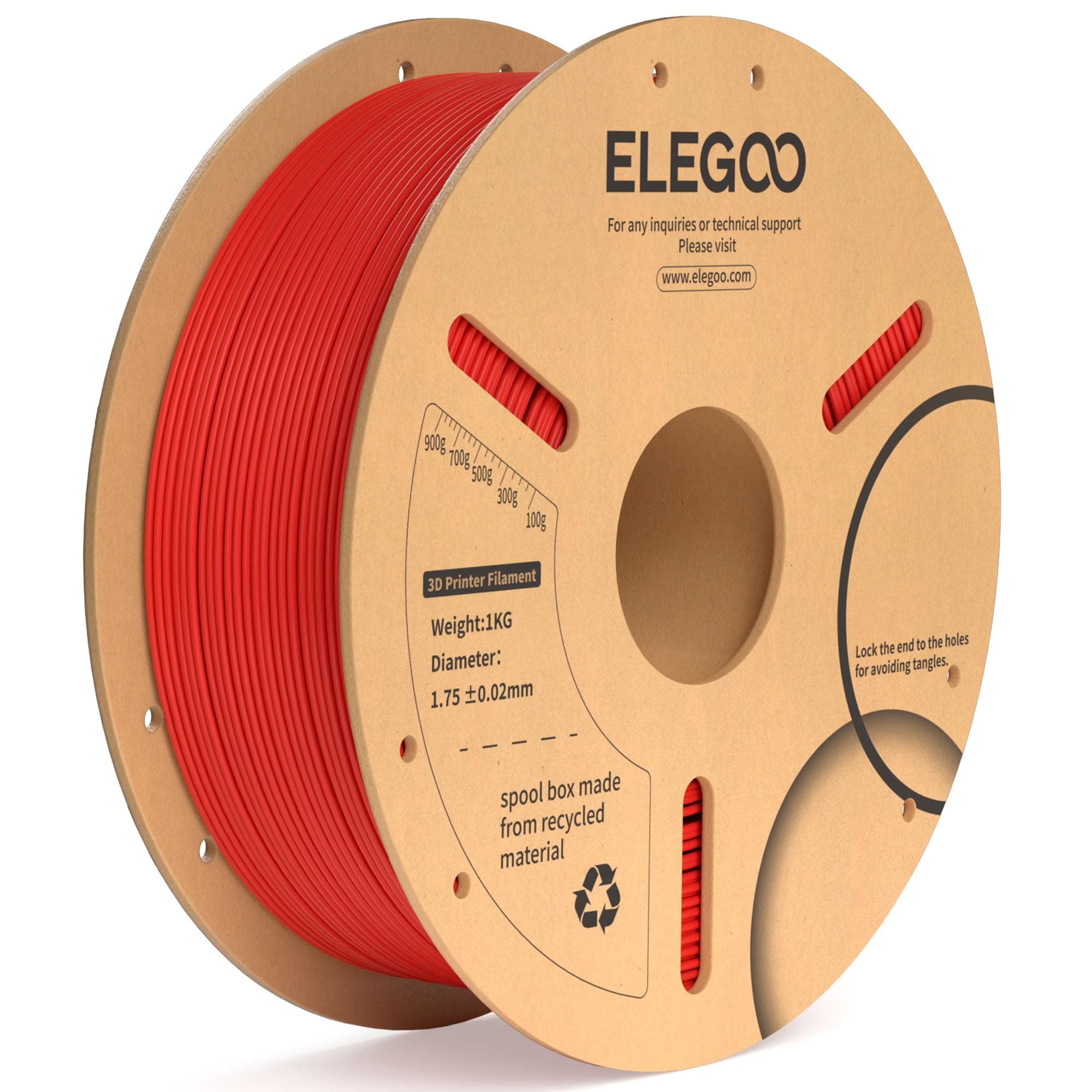 ELEGOO Filamento PLA+ 1.75 1KG Rojo