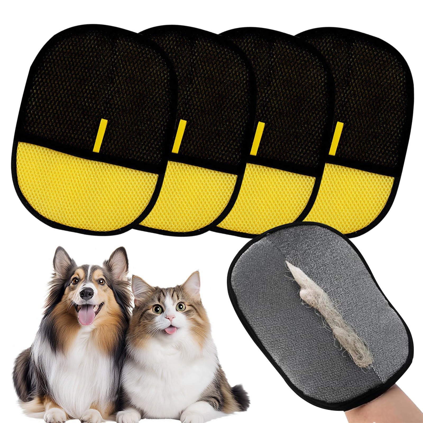 HeiLuon Guante para Pelos de Gato 4 Pzs para Gatos y Perros