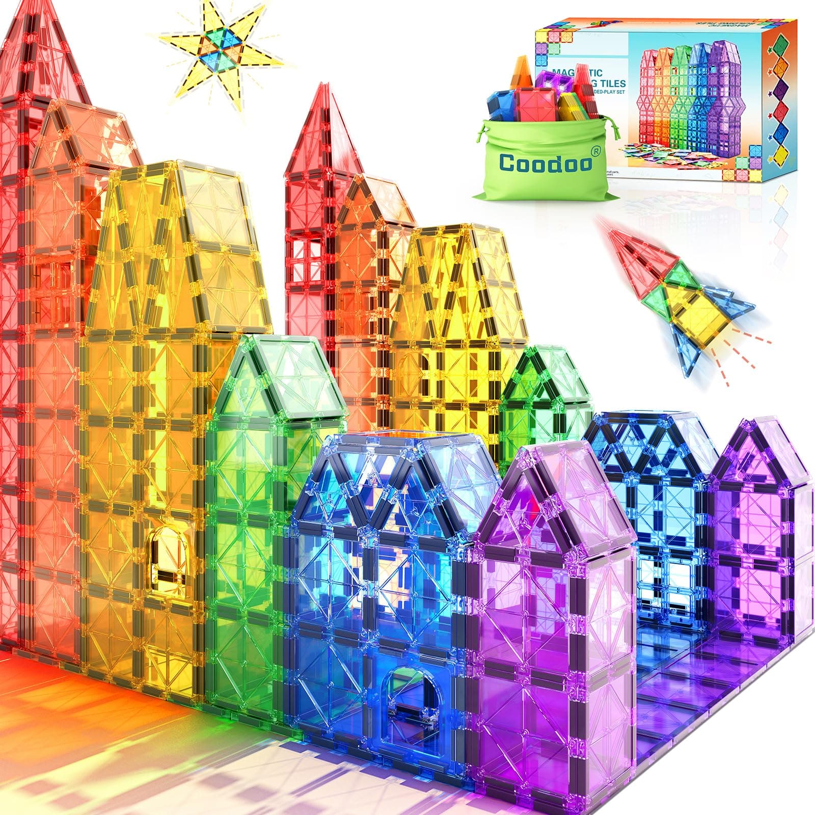Azulejos Magnéticos Bloques Construcción Stem Juguete Montessori para Niños