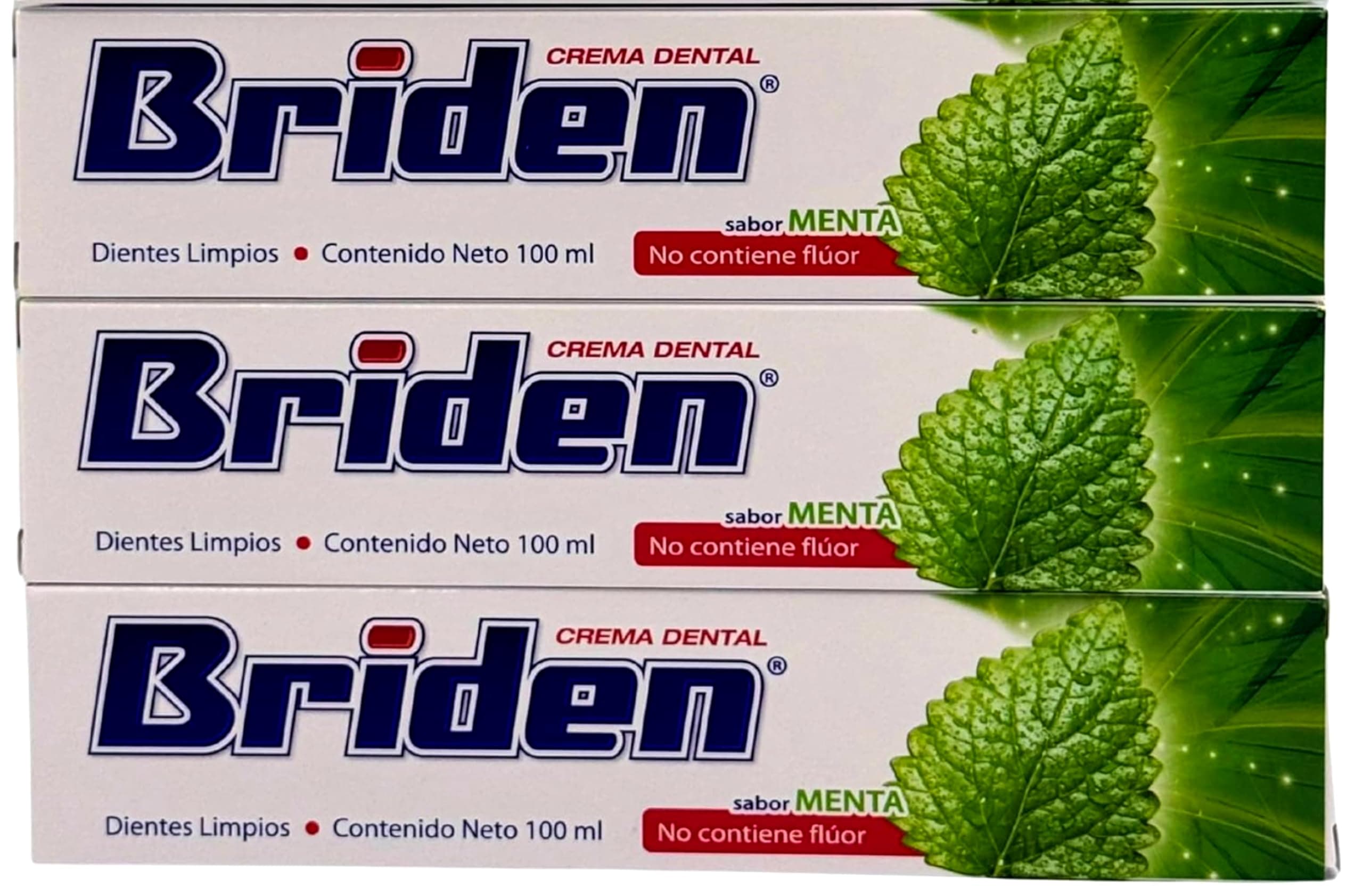 CREMA DENTAL SIN FLÚOR BRIDEN PAQ.3 PIEZAS DE 100 ML