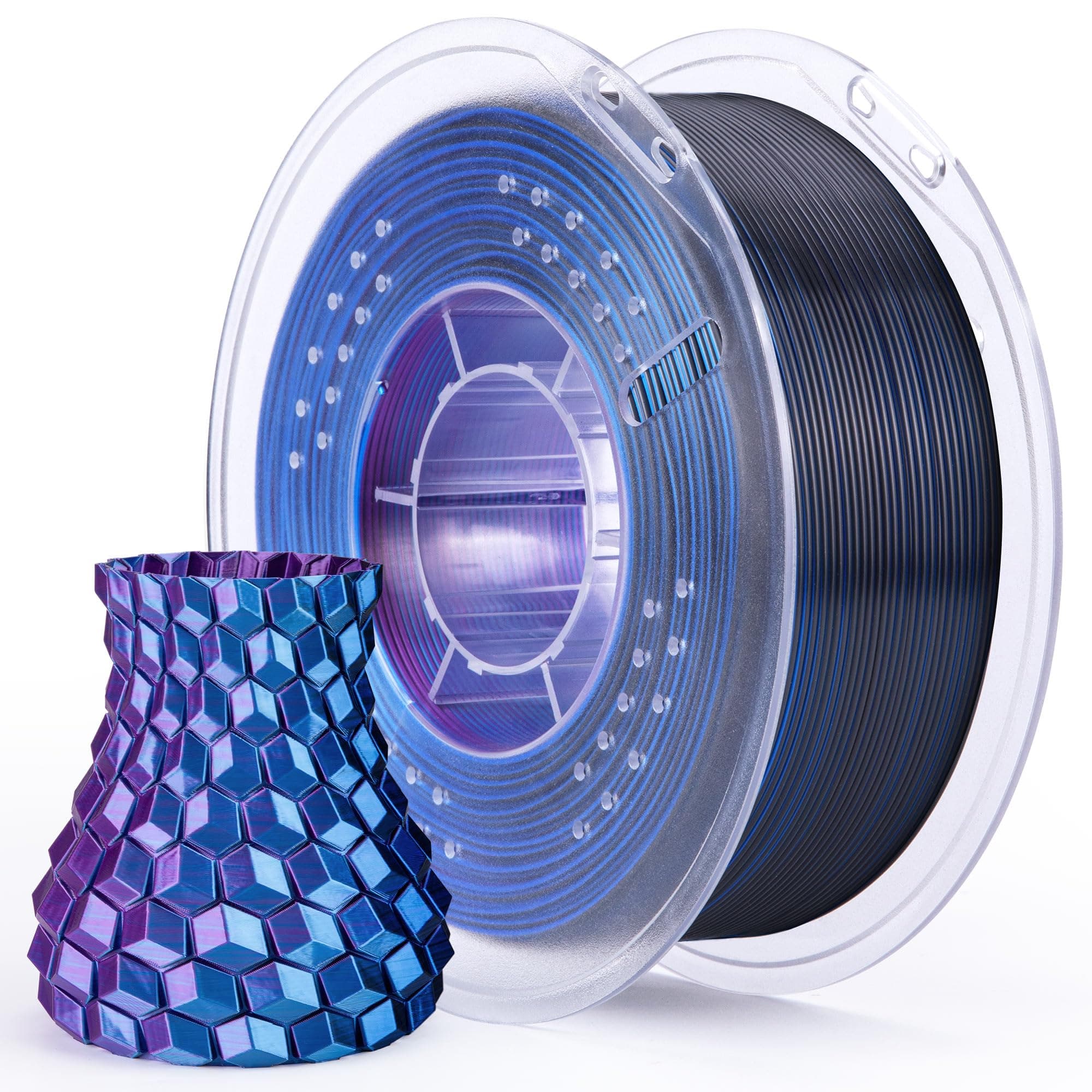 ELEGOO Filamento PLA Silk 1.75 1KG Azul Púrpura Negro de Seda