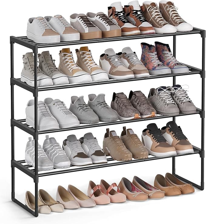 SONGMICS - Zapatero Organizador de Zapatos de 4 Niveles, Estante de Almacenamiento de Zapatos de