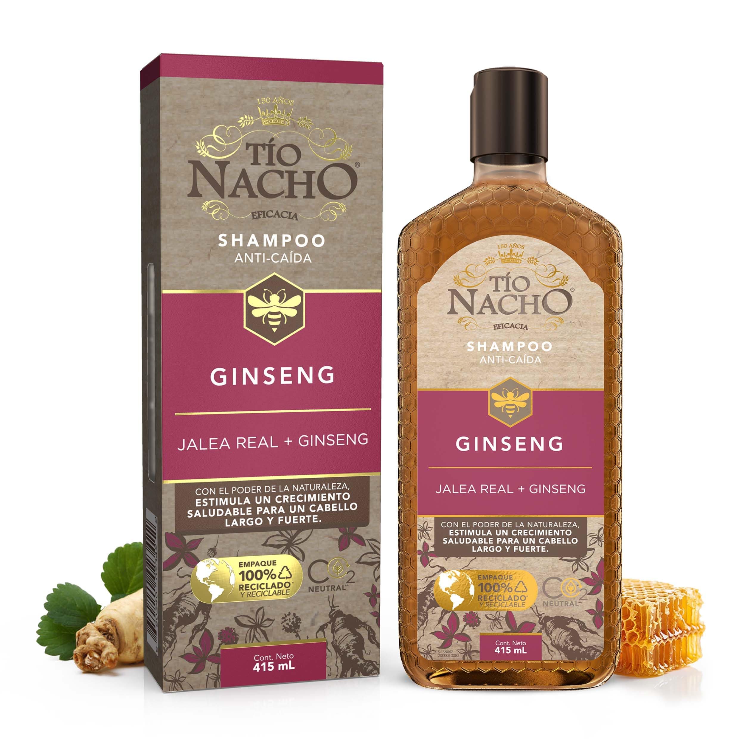 TÍO NACHO - Shampoo Anti-Caída. Estimula y fortalece crecimiento saludable de la fibra capilar