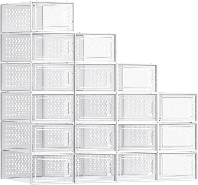 SONGMICS Cajas de Zapatos Plástico