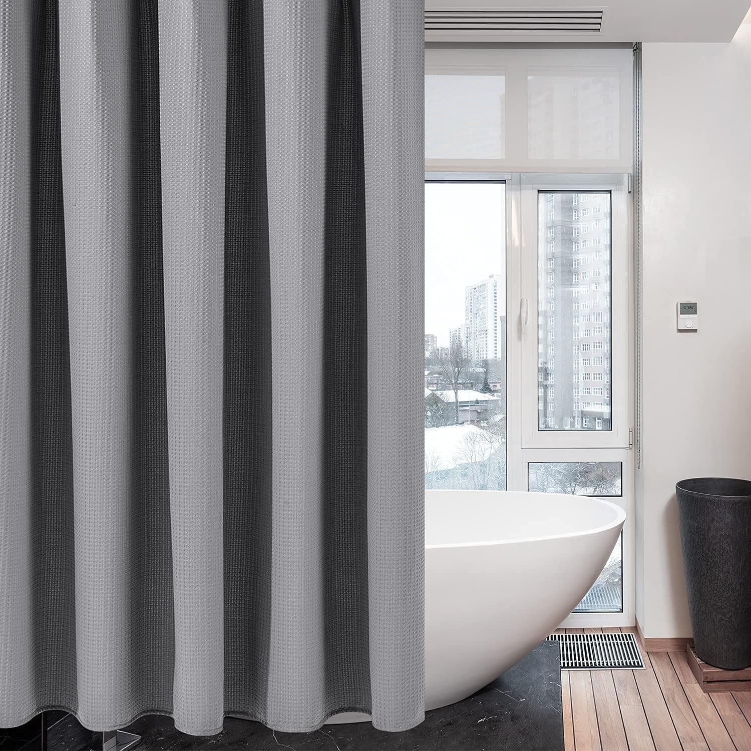 Cortina de Ducha para baño con 12 Ganchos