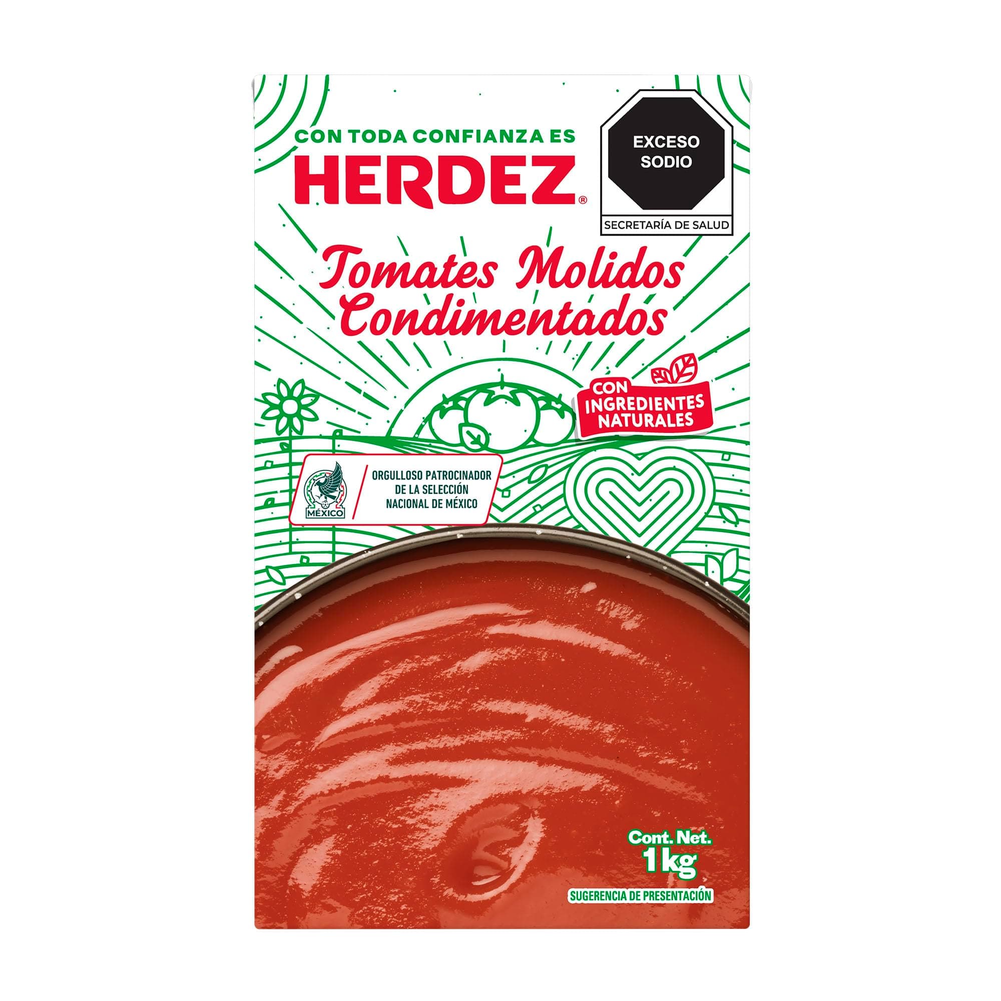 Herdez, Pure Tomate Herdez Condimentado, 1 litros
