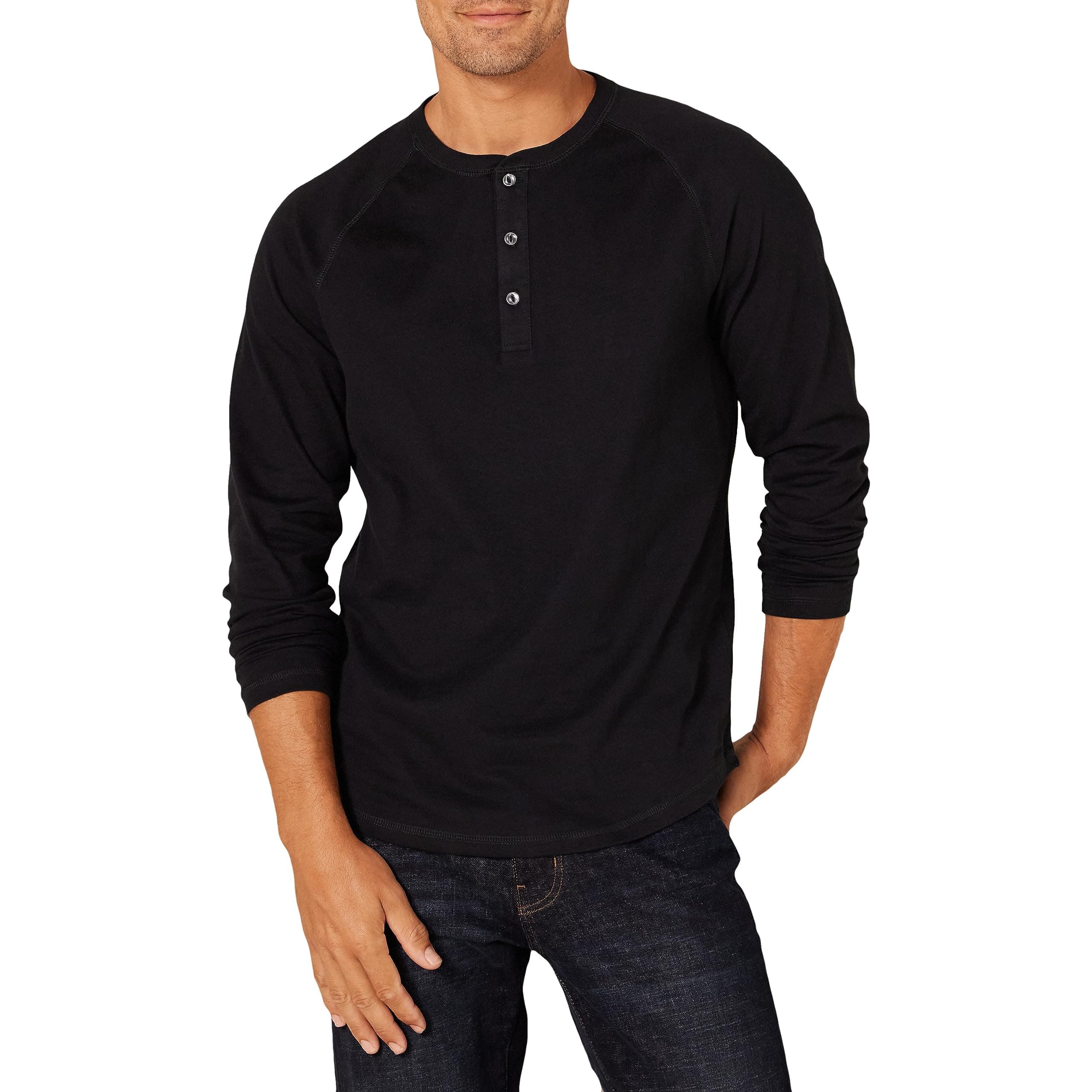 Amazon Essentials - Camisa Henley de manga larga ajustada para hombre