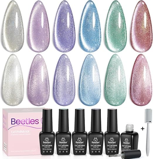 Kit Esmalte Gel Escarabajos Ojo de Gato 6 Colores