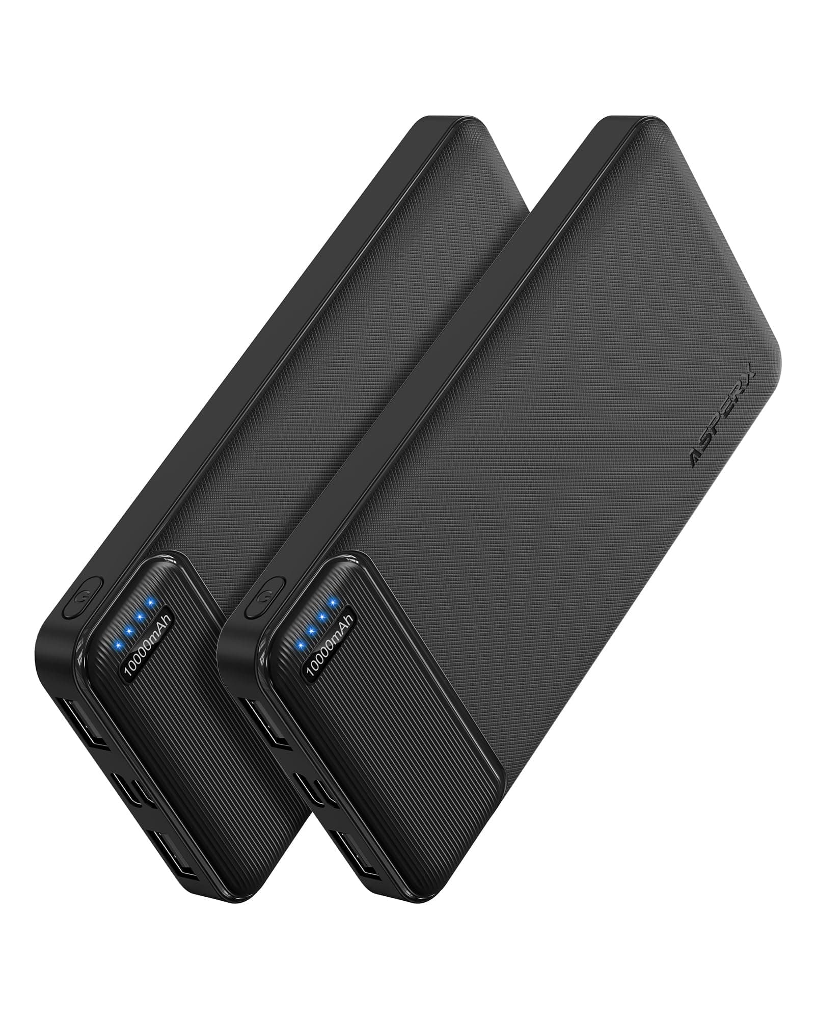 AsperX 2-Pack Power Bank 10000mAh USB C Bateria Portatil Cargador Portatil