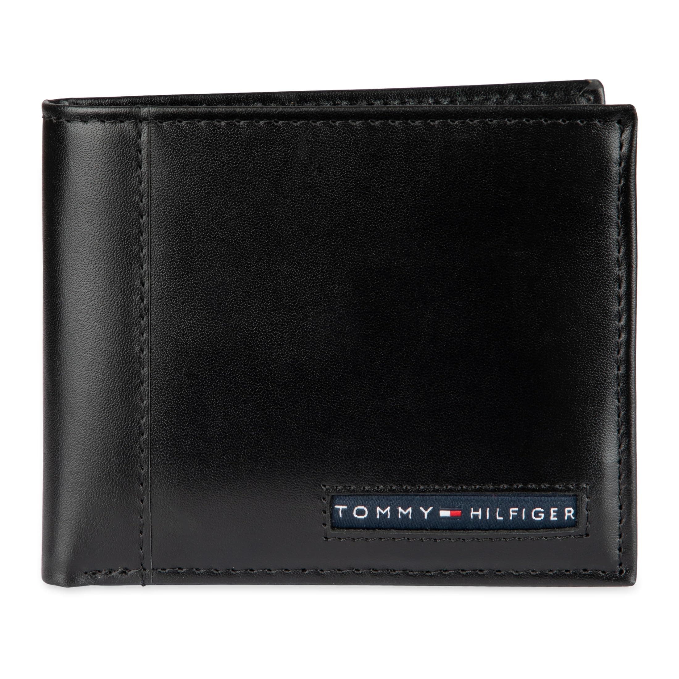 Tommy Hilfiger, Cartera multiusos de piel para hombre, Negro (Black Cambridge), Talla única