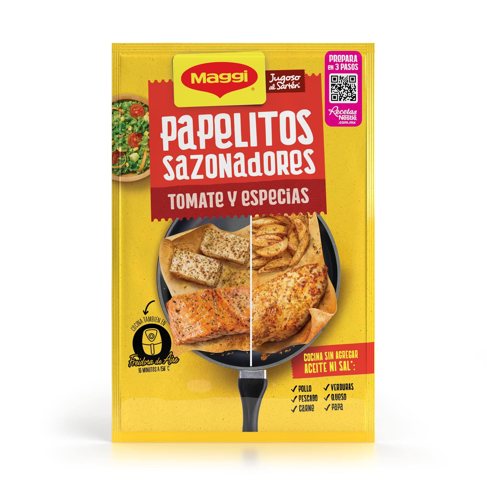 Recetas Nestlé Hoja Sazonadora Maggi Jugoso al Sartén Tomate y Especias 21.5g