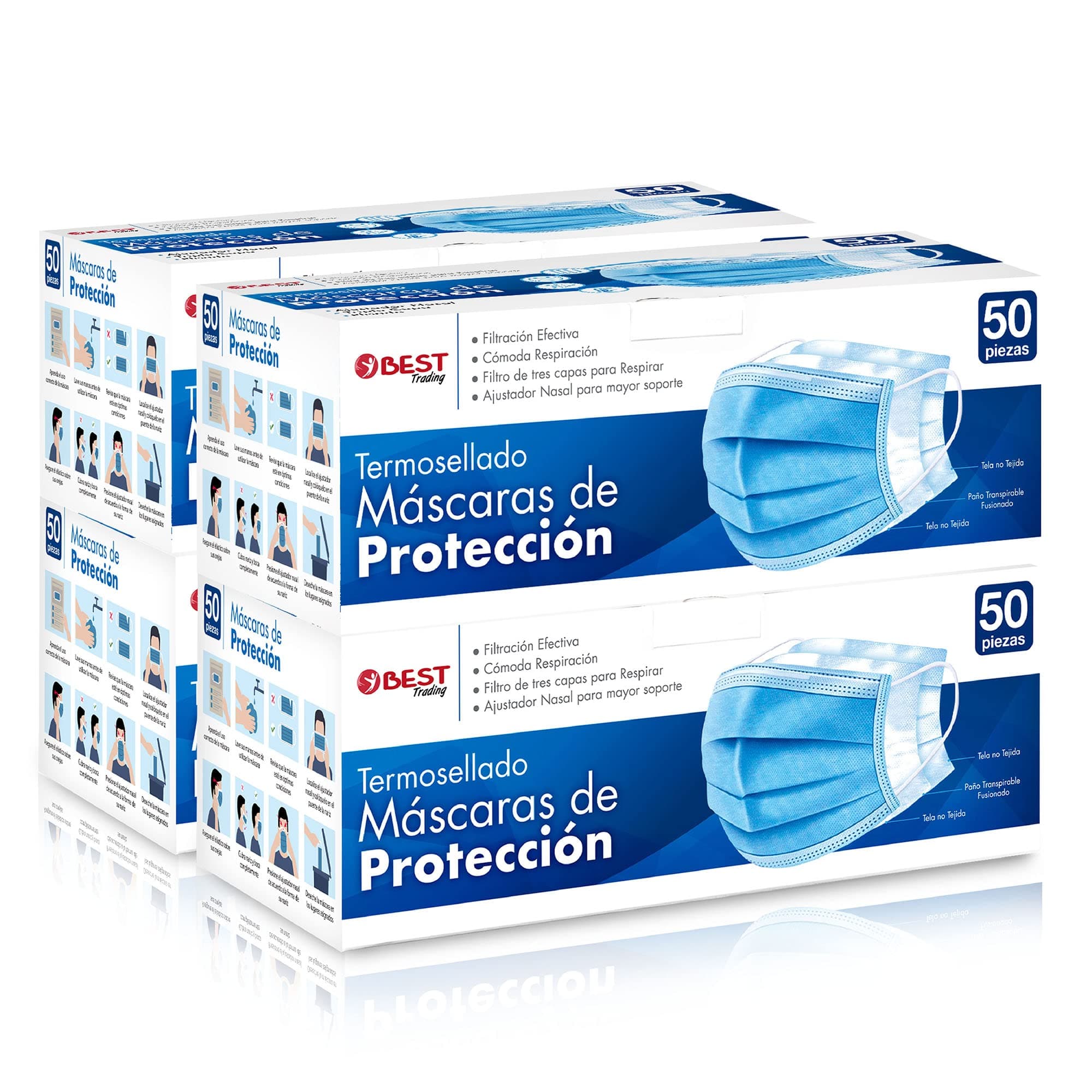 Best Trading Cubrebocas Azul 200 piezas