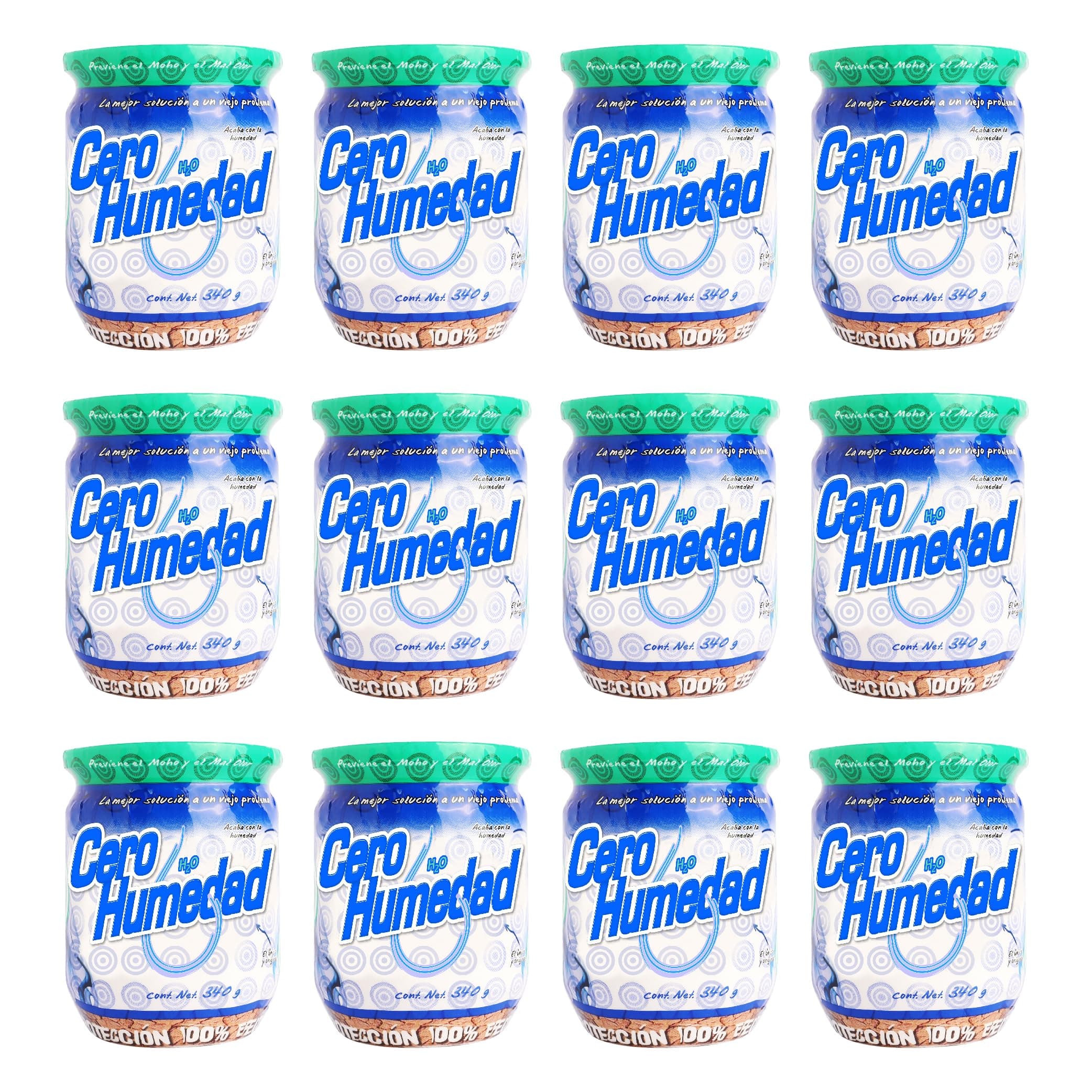 Cero Humedad | Deshumidificador Ambiental | 12 Unidades de 340 gr c/u | 4.08 kg | Elimina los Malos