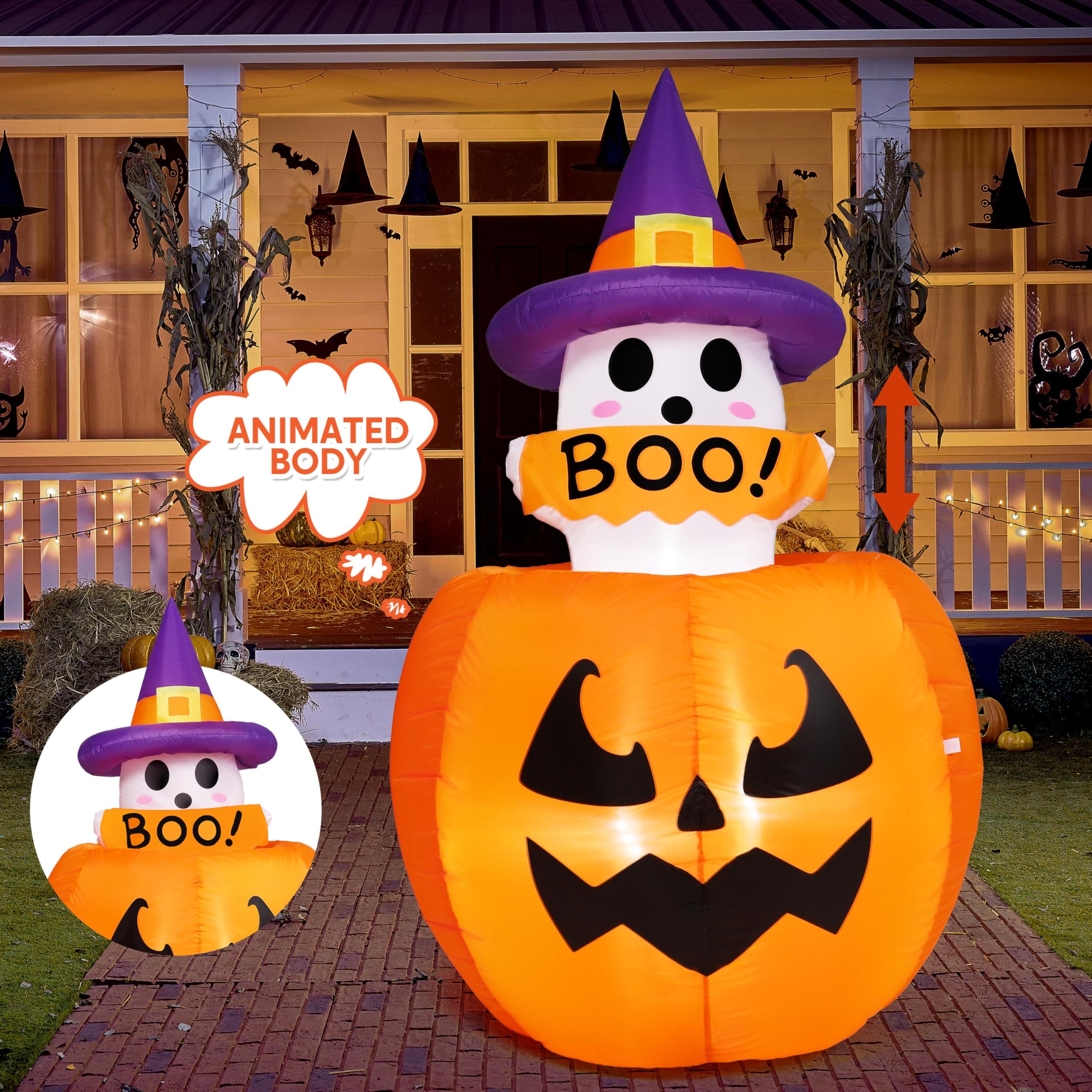 Joiedomi - Decoraciones inflables animadas de Halloween de 5 pies de Alto
