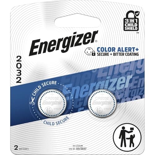Energizer Pilas de Litio CR2032 3V Tipo Botón – para Dispositivos Electrónicos - Paquete con 2 Baterías